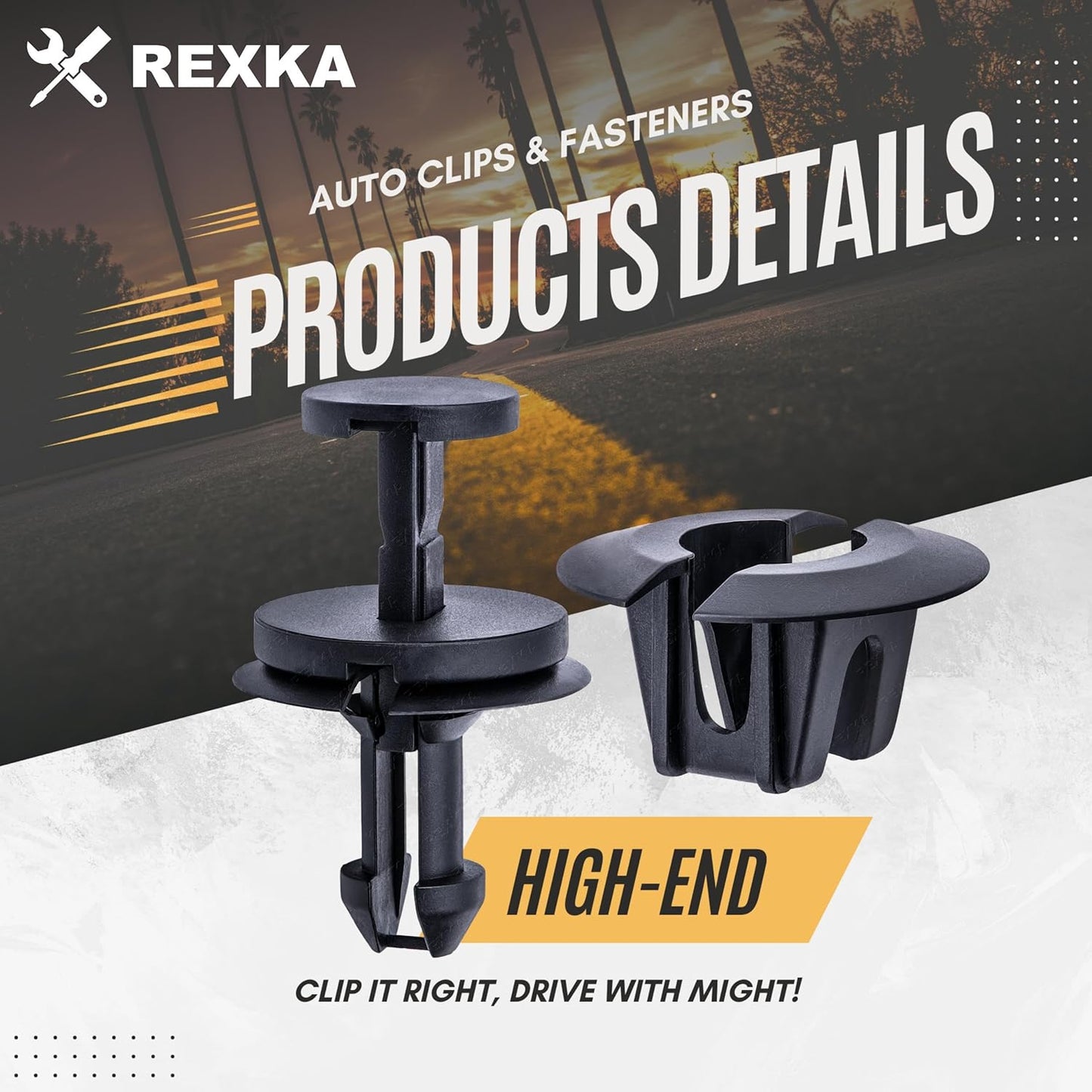 Rexka 15 set Chevy air dam deflector clips — view 4