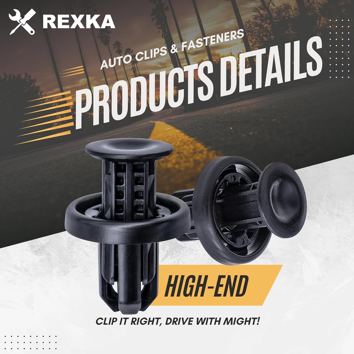 Rexka 40 piece Honda bumper grille clips — view 4
