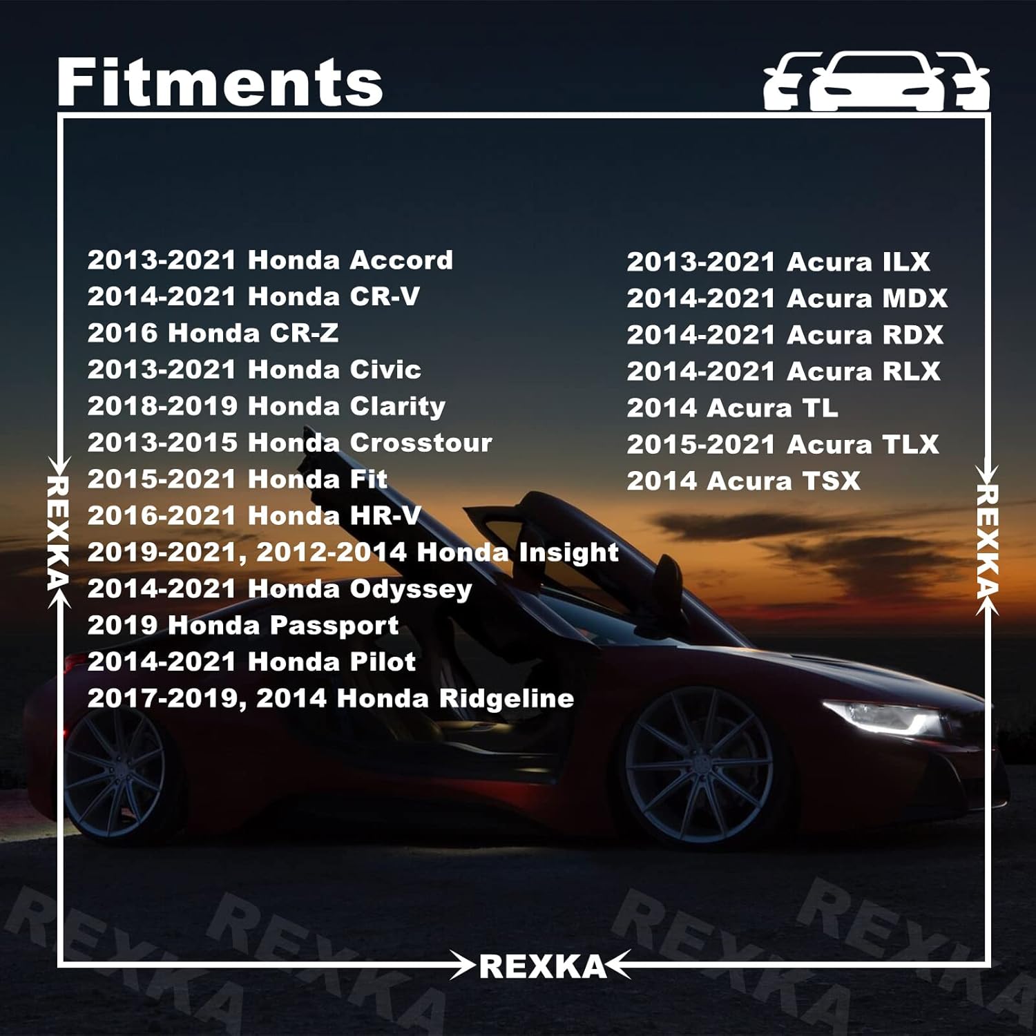 Rexka 40 piece Honda bumper grille clips — view 5