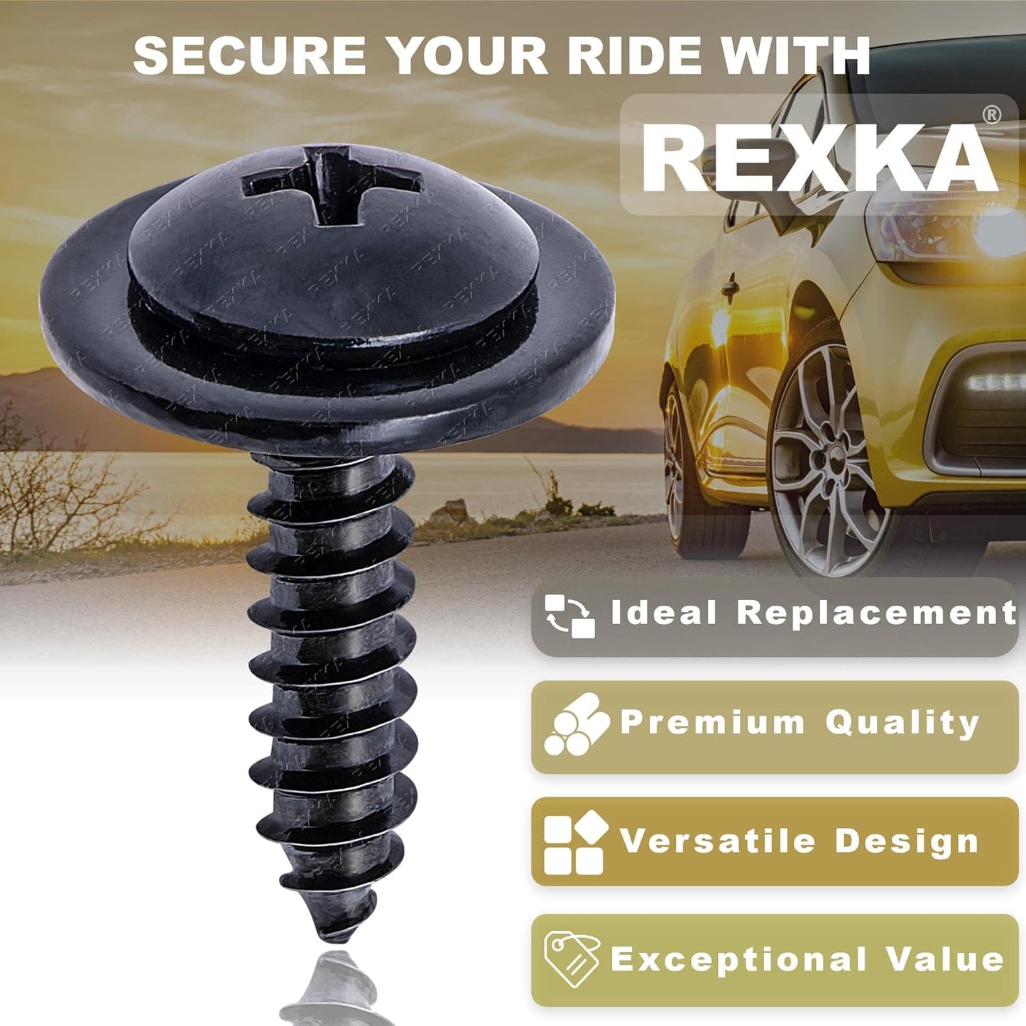 Rexka 50 piece Honda fender liner screws — view 5