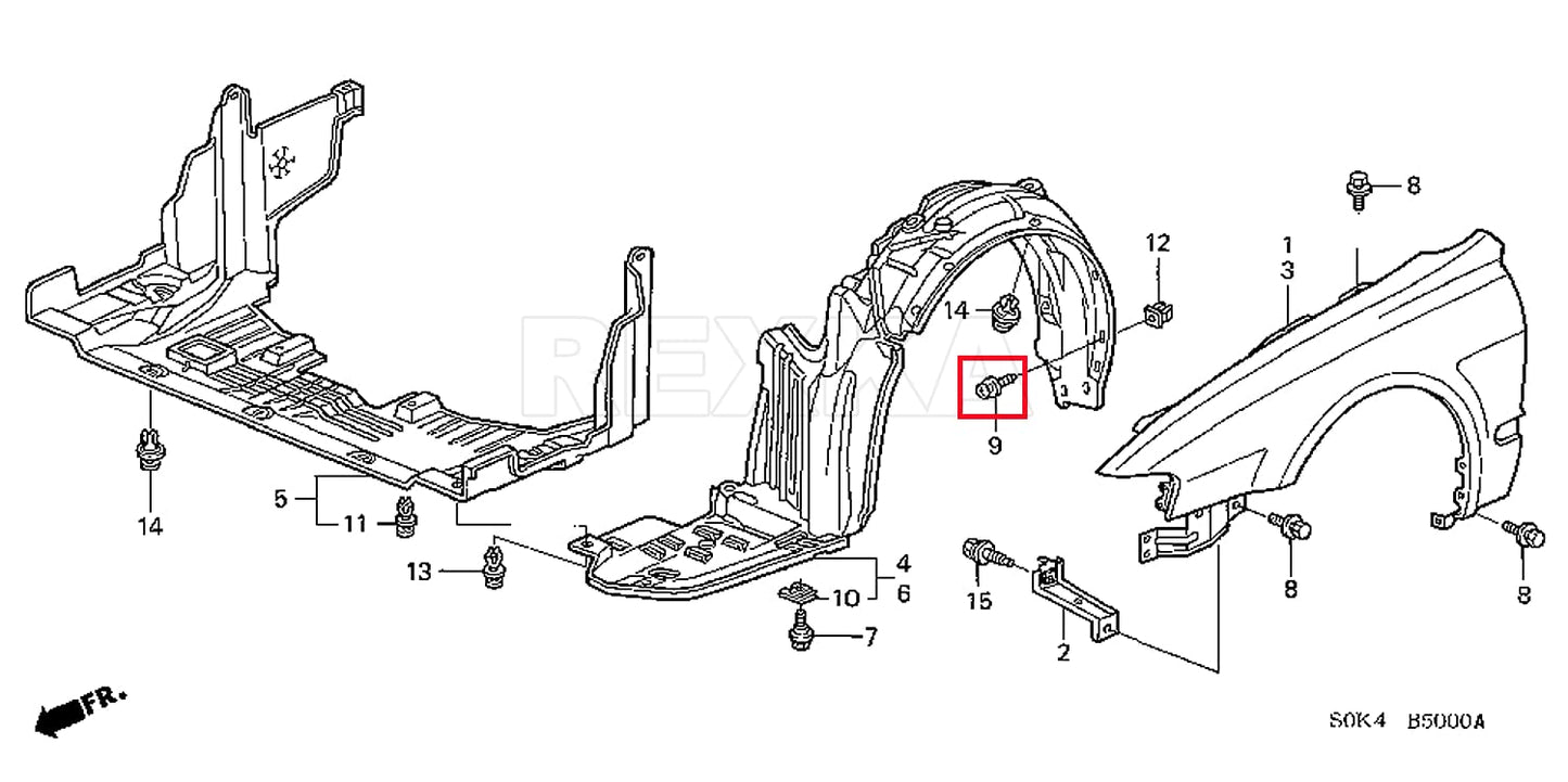 Rexka 50 piece Honda fender liner screws — view 6