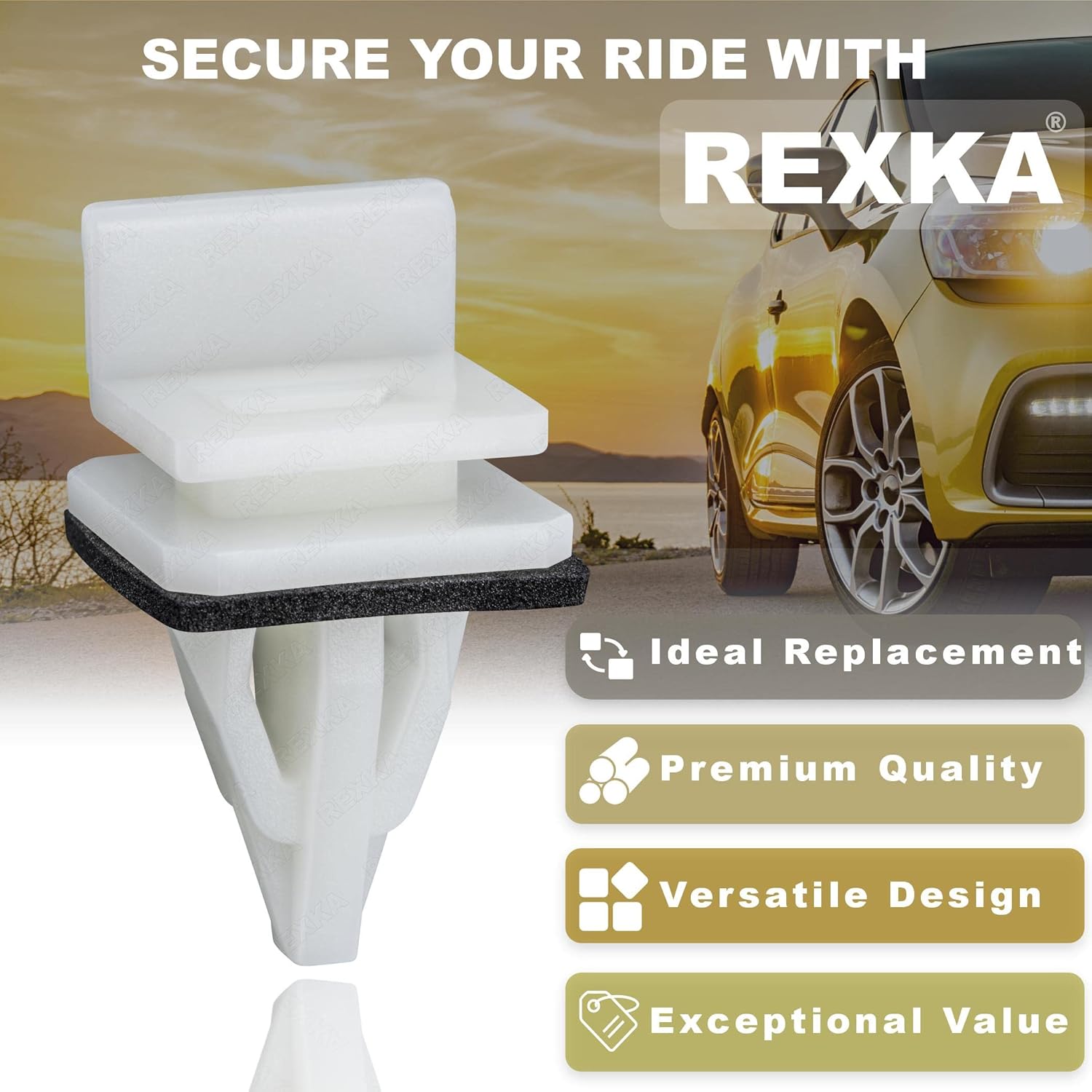 Rexka 20 piece Honda rocker panel clips — view 5