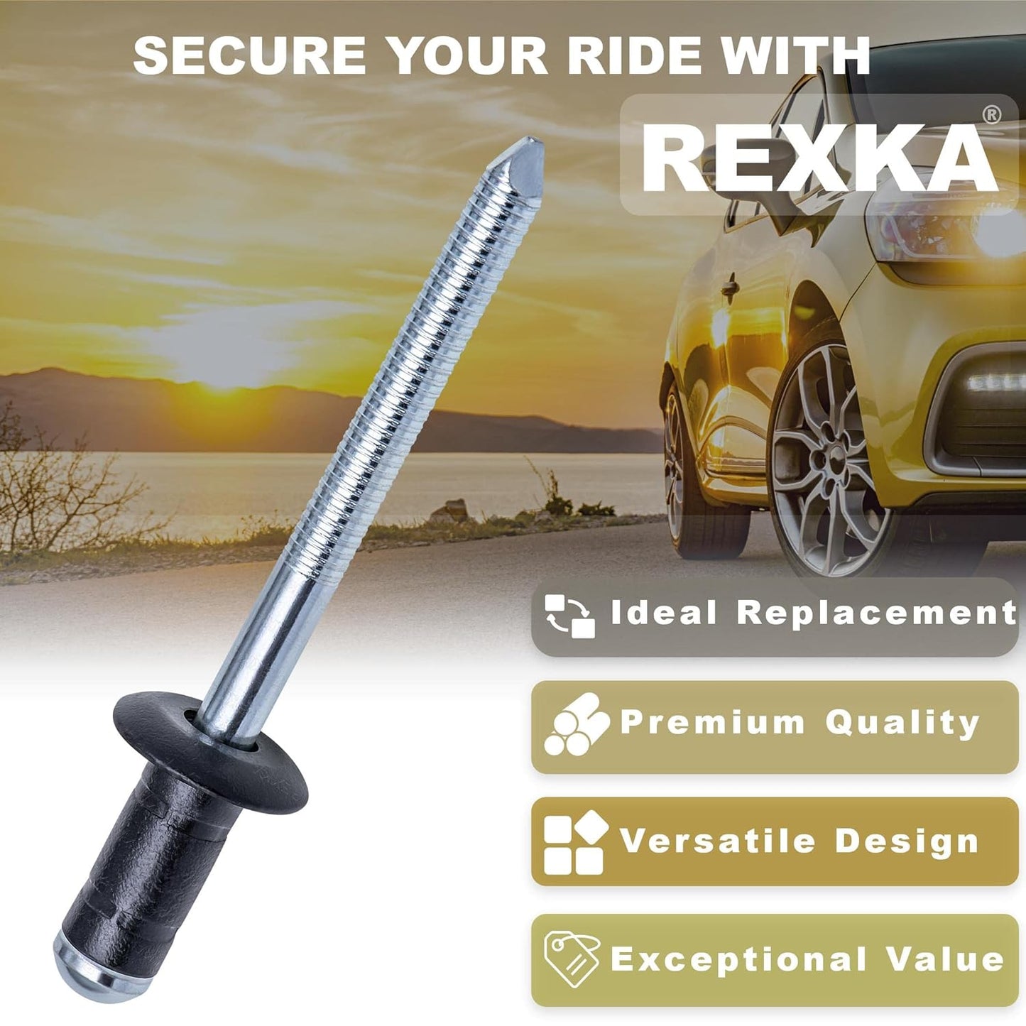 Rexka 10 piece Toyota fuel door rivets — view 5