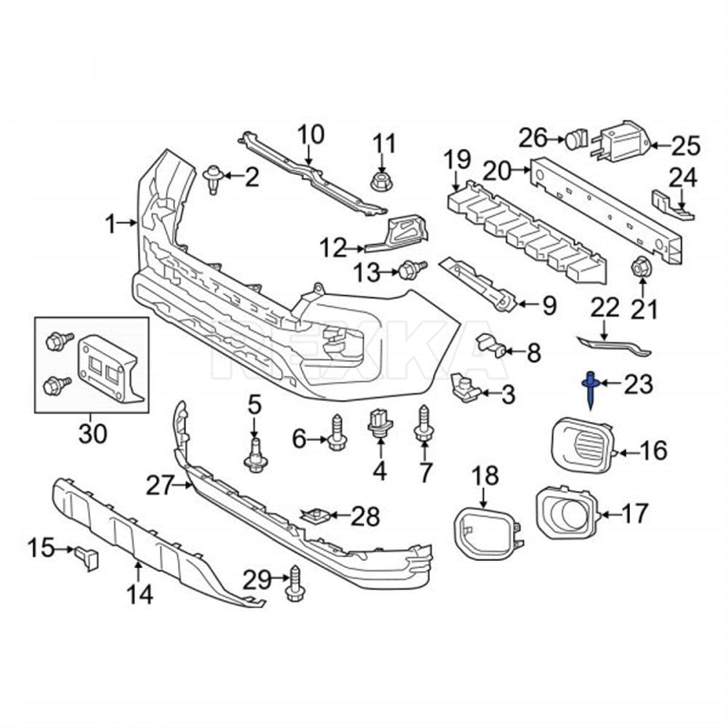 Rexka 10 piece Toyota fuel door rivets — view 7