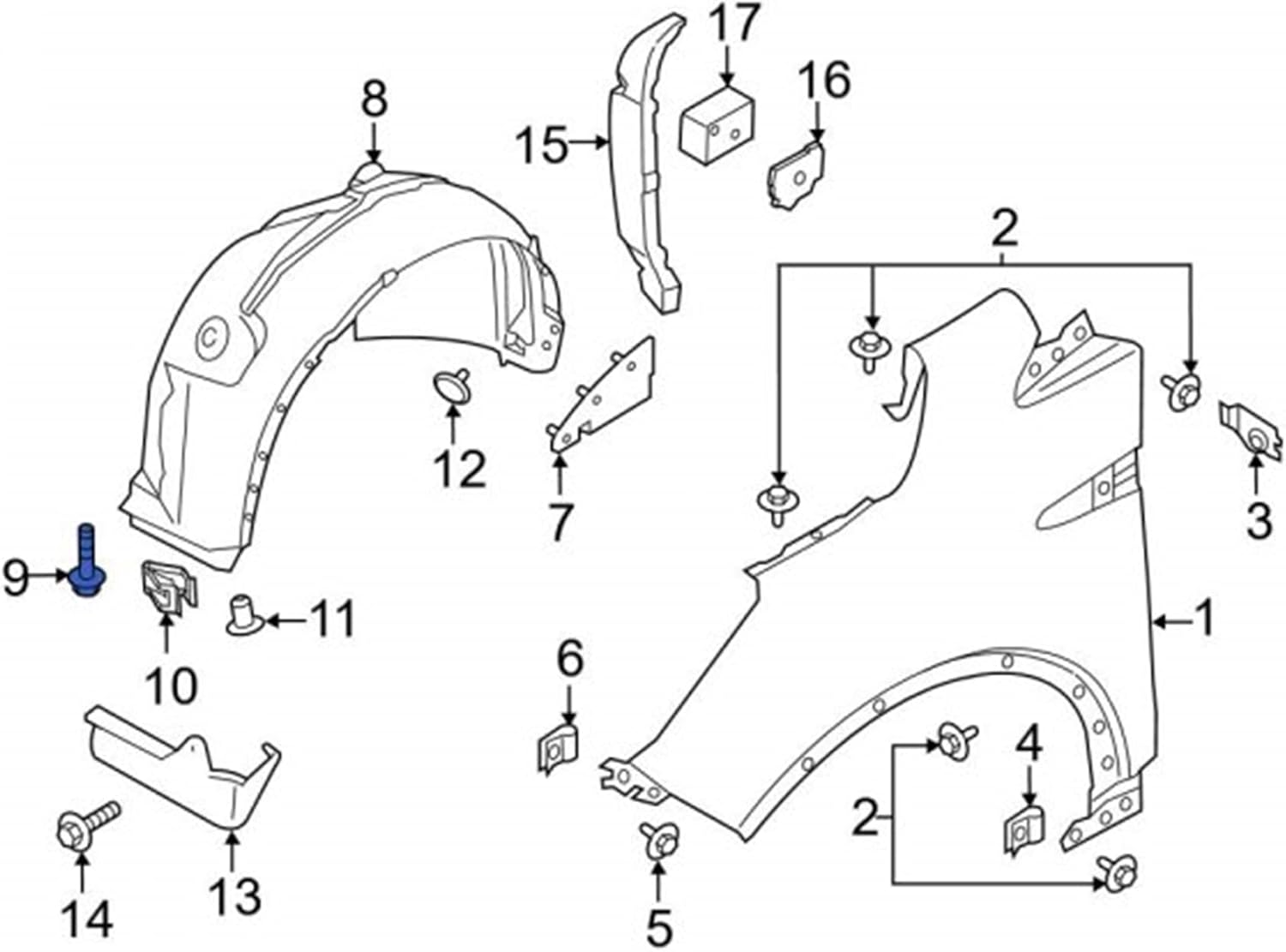 Rexka 15 piece Ford fender liner screws — view 7