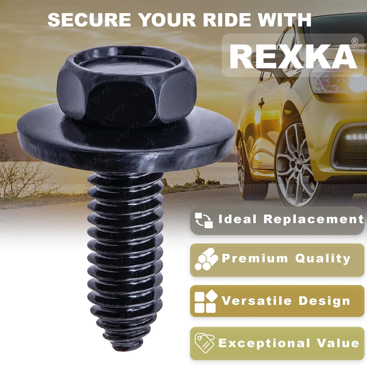 Rexka 15 piece GM hex head body bolts — view 5