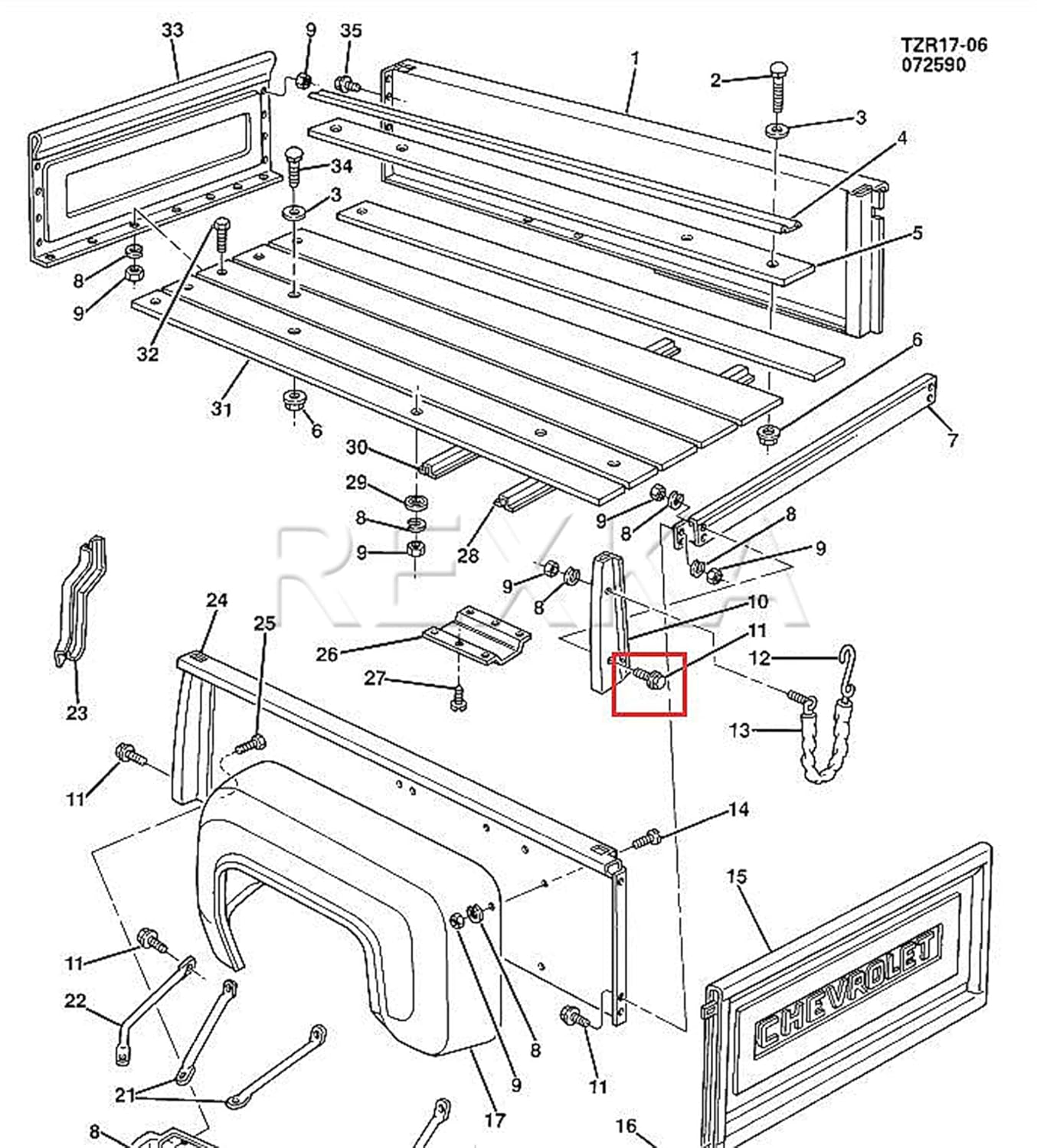 Rexka 15 piece GM hex head body bolts — view 6