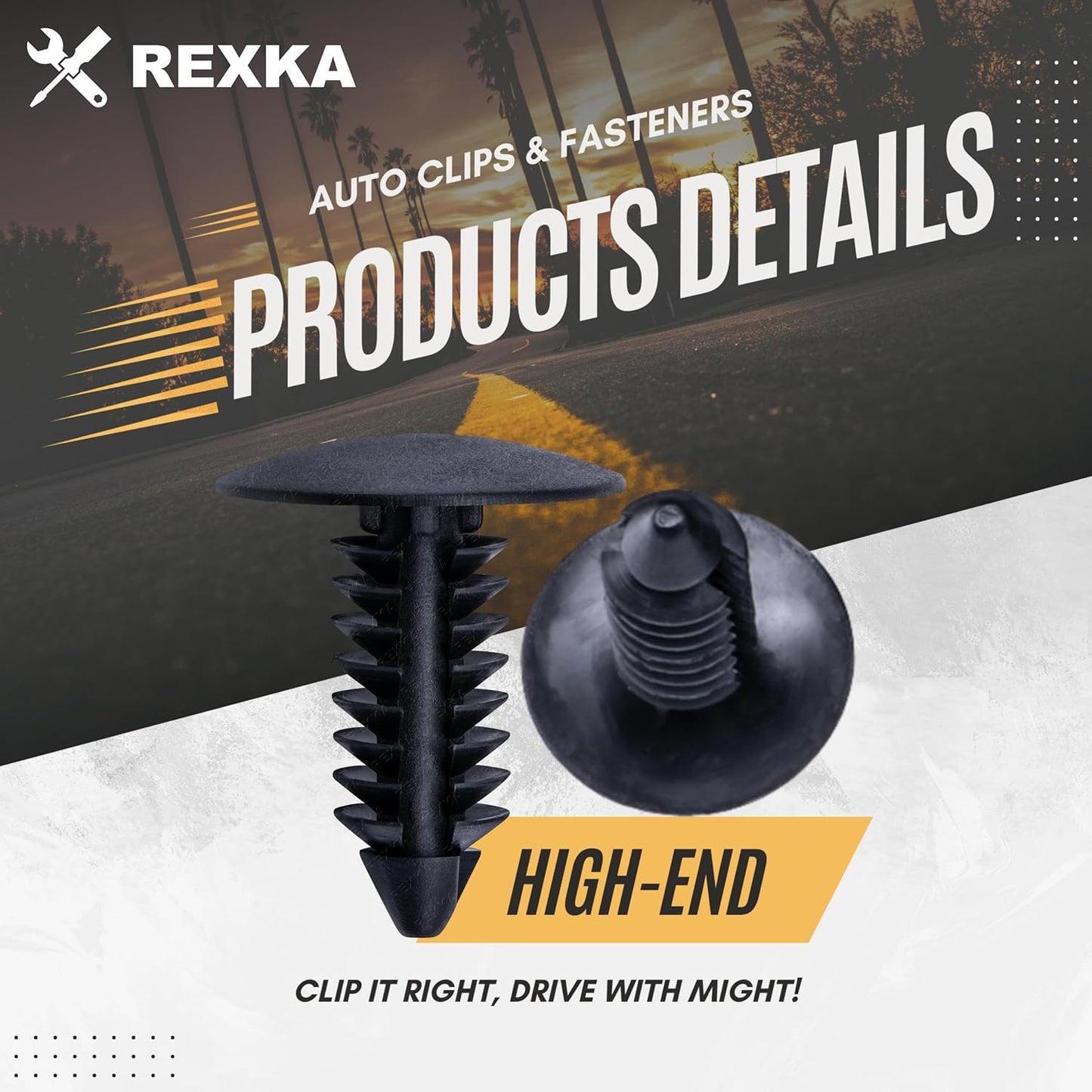 Rexka 30 piece Jeep fender push pin clips — view 4