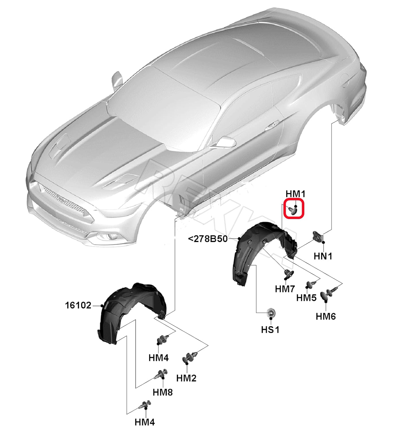 Rexka 30 piece Ford fender liner clips — view 7