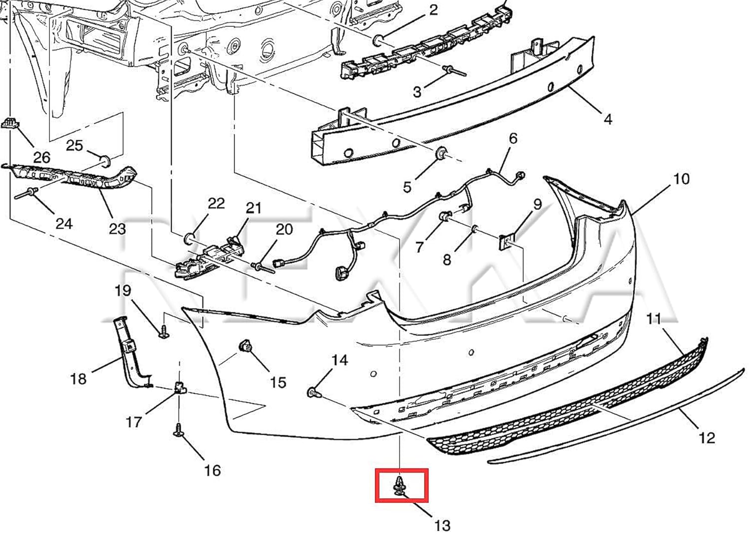 Rexka 40 piece GM fender flare clips — view 7