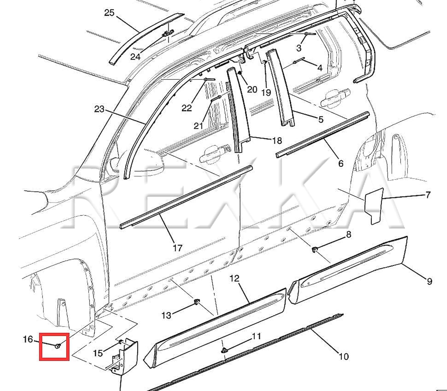 Rexka 40 piece GM fender flare clips — view 8