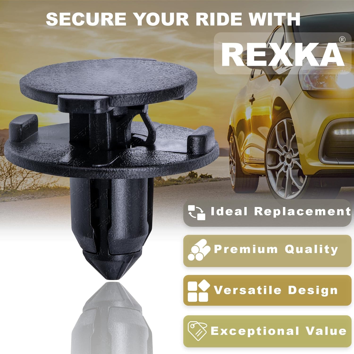 Rexka 40 piece Nissan splash shield rivets — view 6
