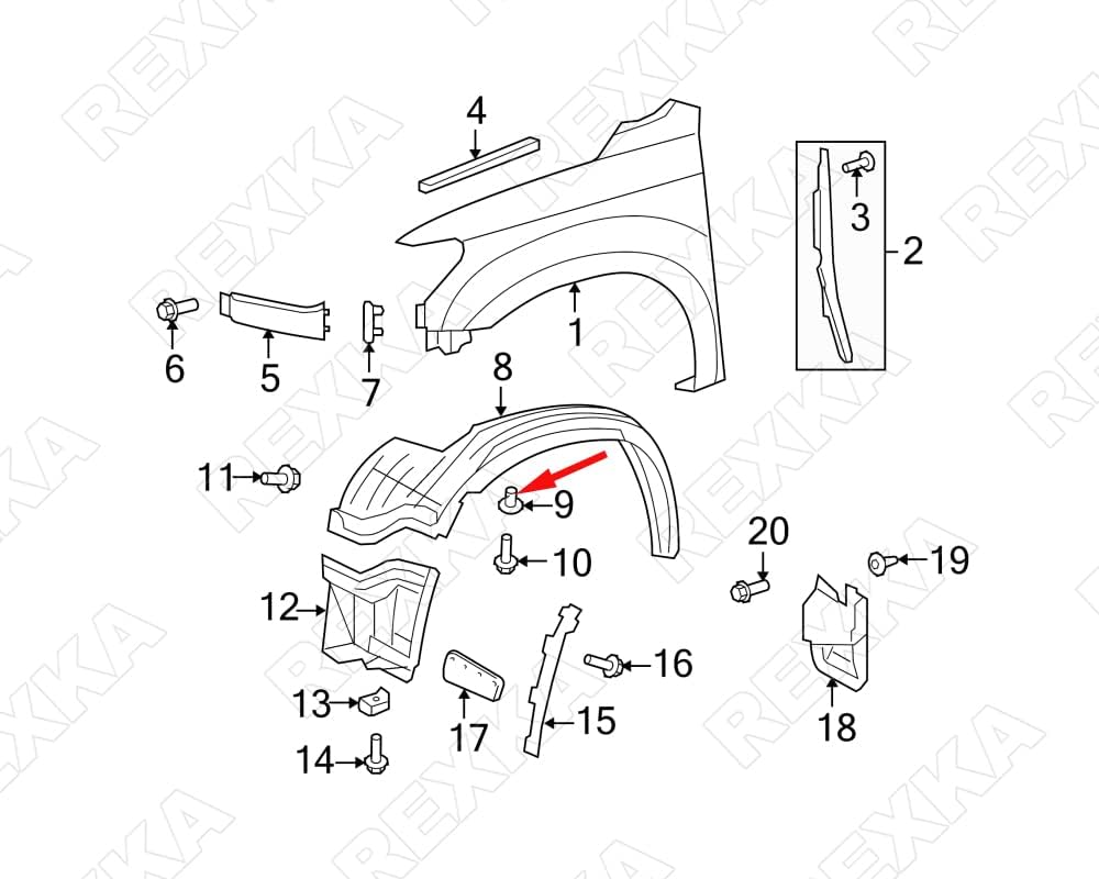 Rexka 30 piece Toyota fender liner grommets — view 6