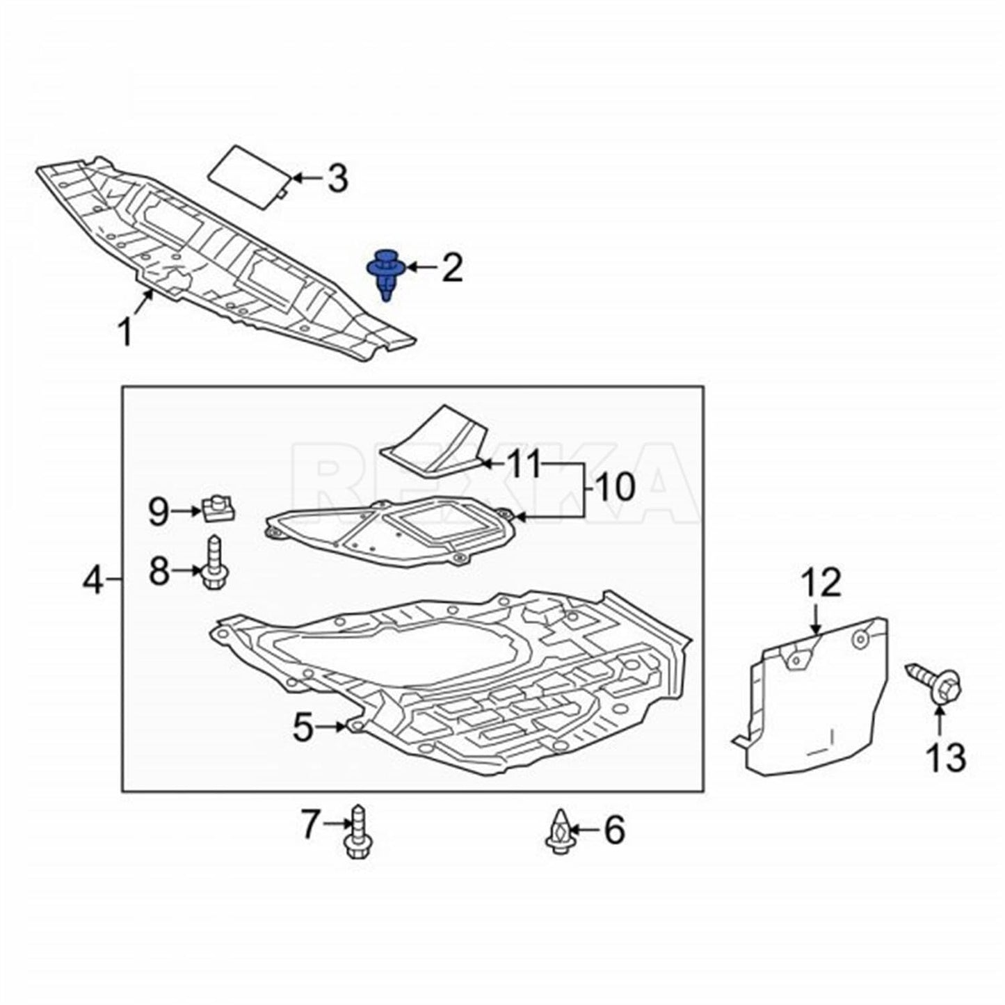 Rexka 30 piece Toyota engine cover clips — view 6