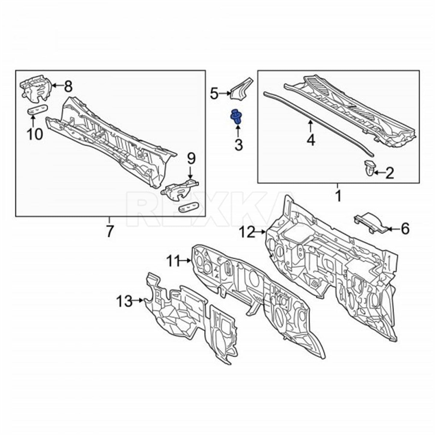 Rexka 30 piece Toyota engine cover clips — view 7