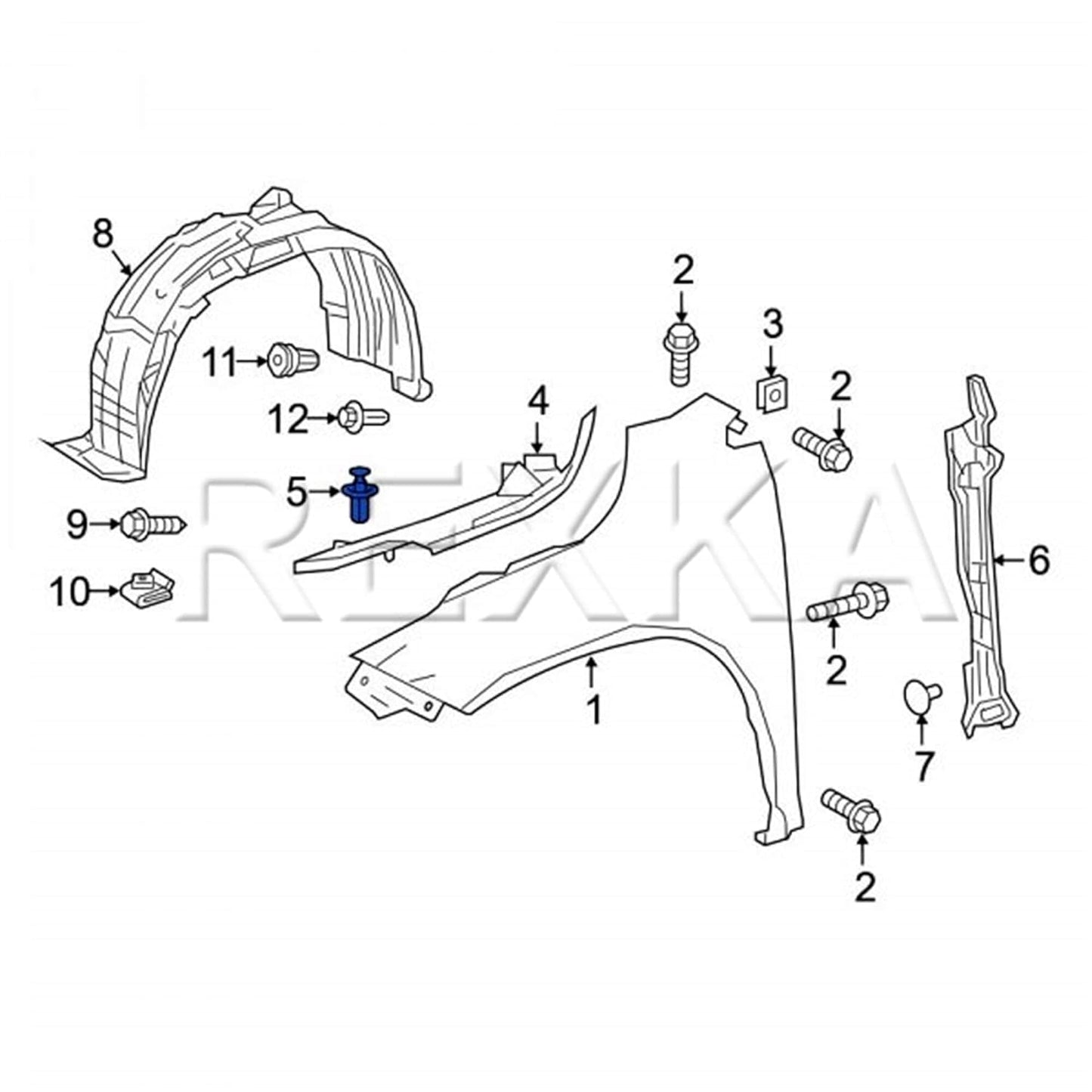 Rexka 30 piece Toyota engine cover clips — view 8