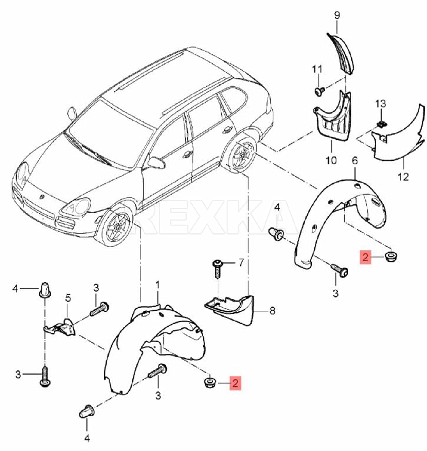 Rexka 30 piece Audi VW splash shield nuts — view 6