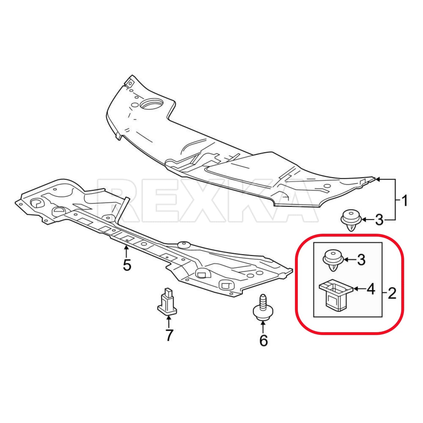 Rexka 30 piece Honda engine cover clip kit — view 5