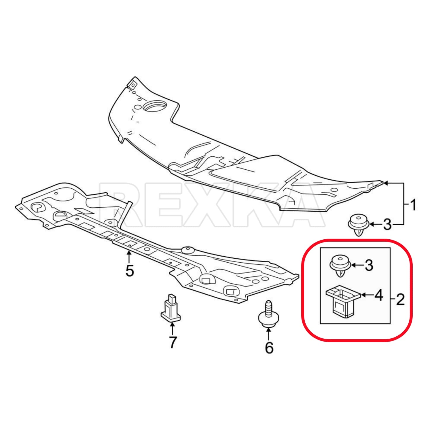 Rexka 30 piece Honda engine cover clip kit — view 5