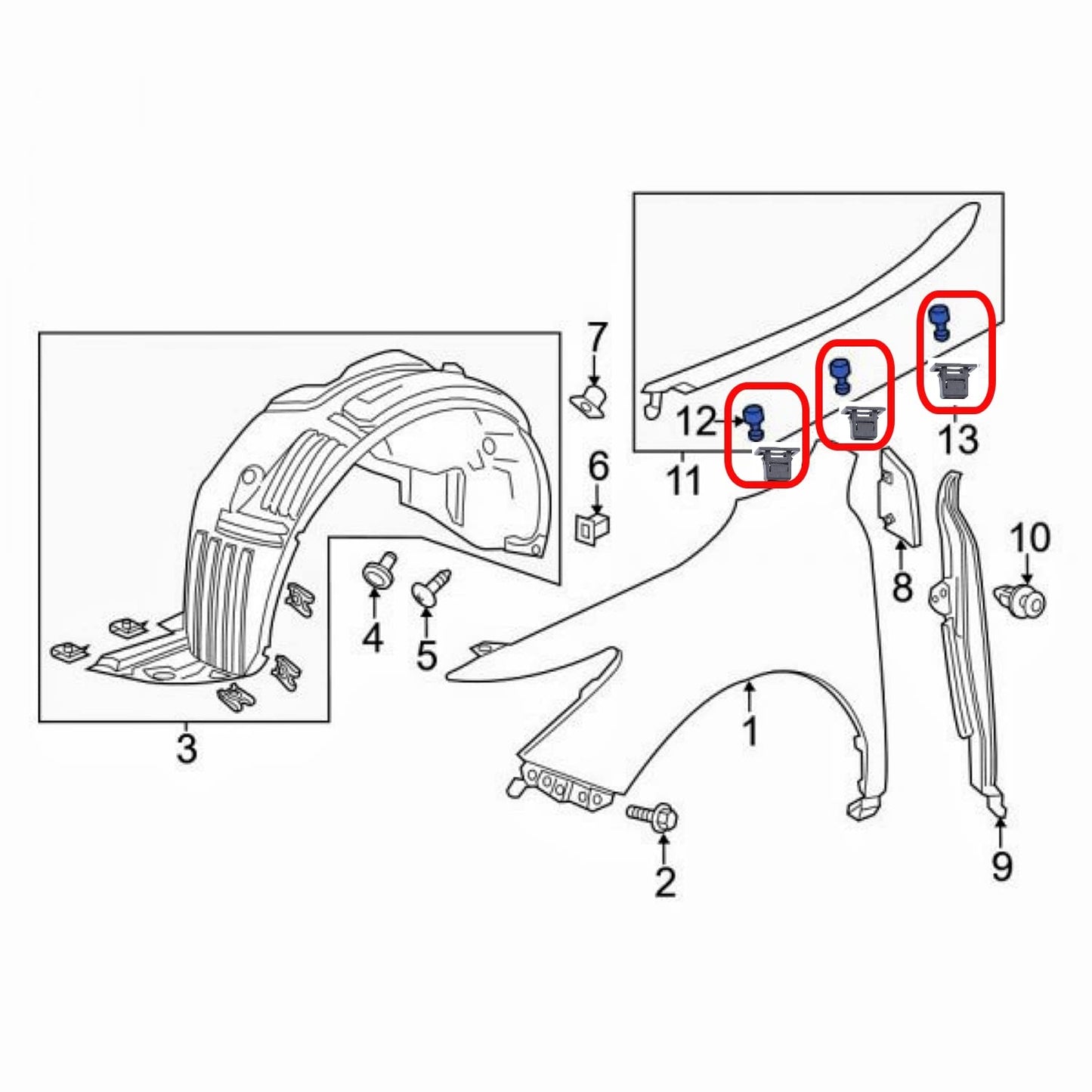 Rexka 30 piece Honda engine cover clip kit — view 6