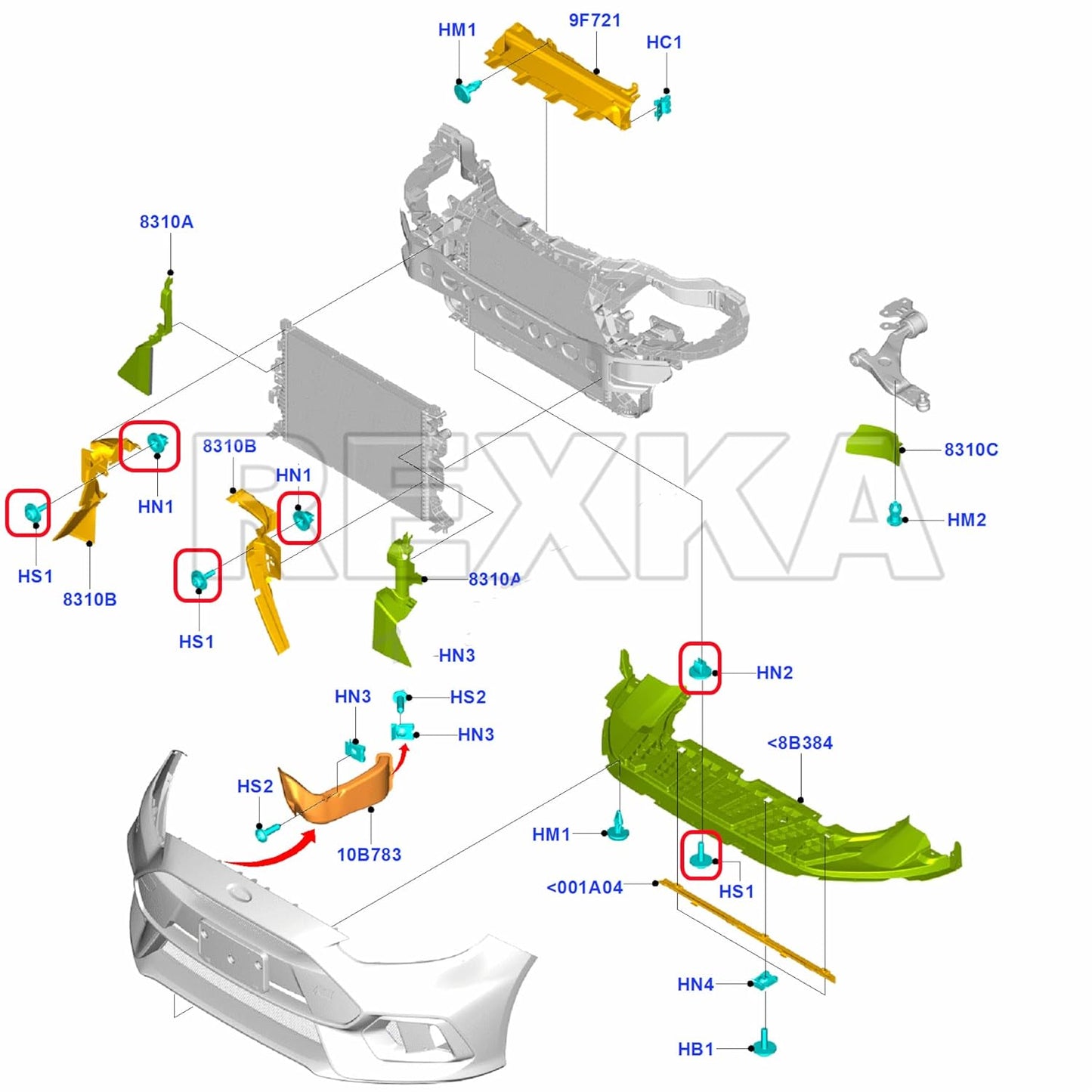 Rexka 20 set Ford splash shield screws — view 5