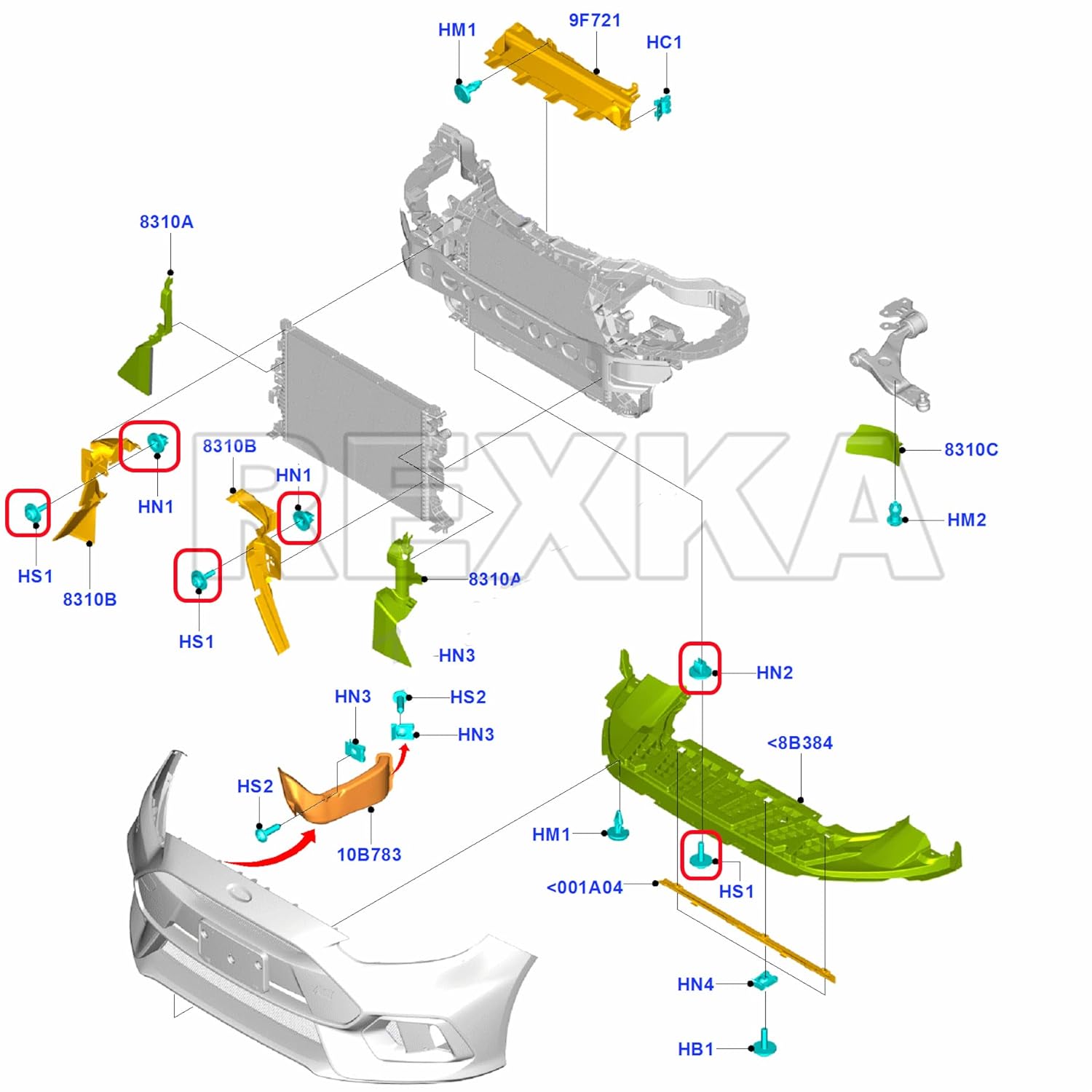 Rexka 20 set Ford splash shield screws — view 5
