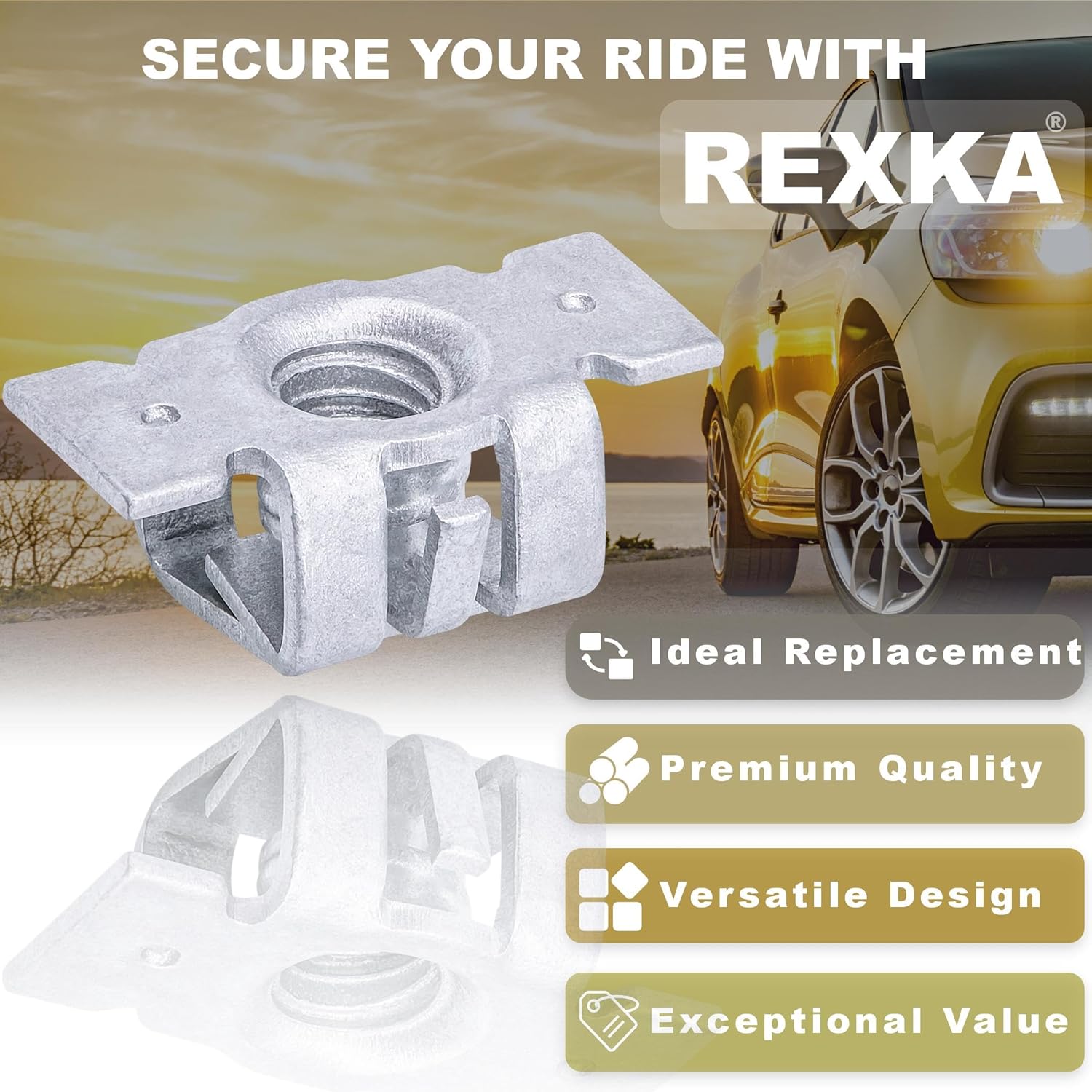Rexka 30 piece GM fender liner U nuts — view 5