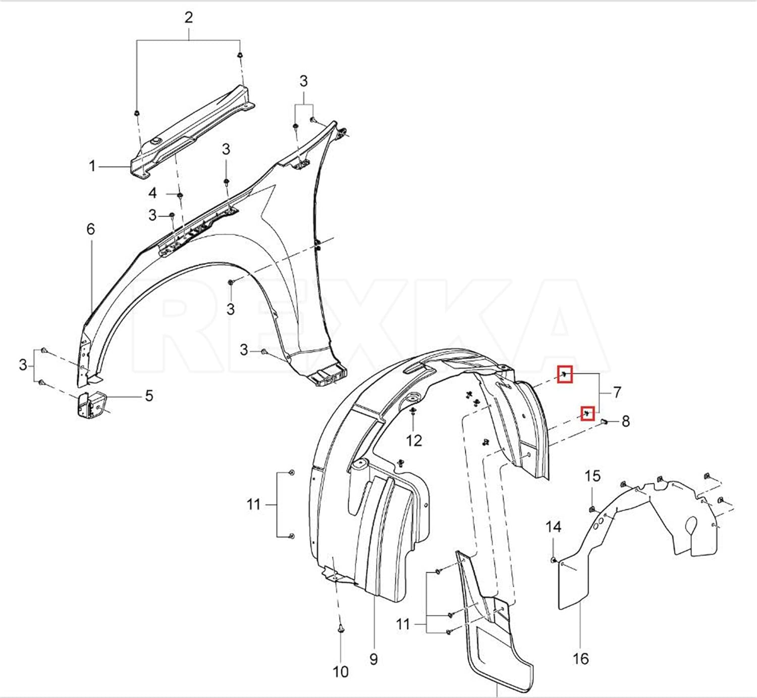 Rexka 30 piece GM fender liner U nuts — view 6