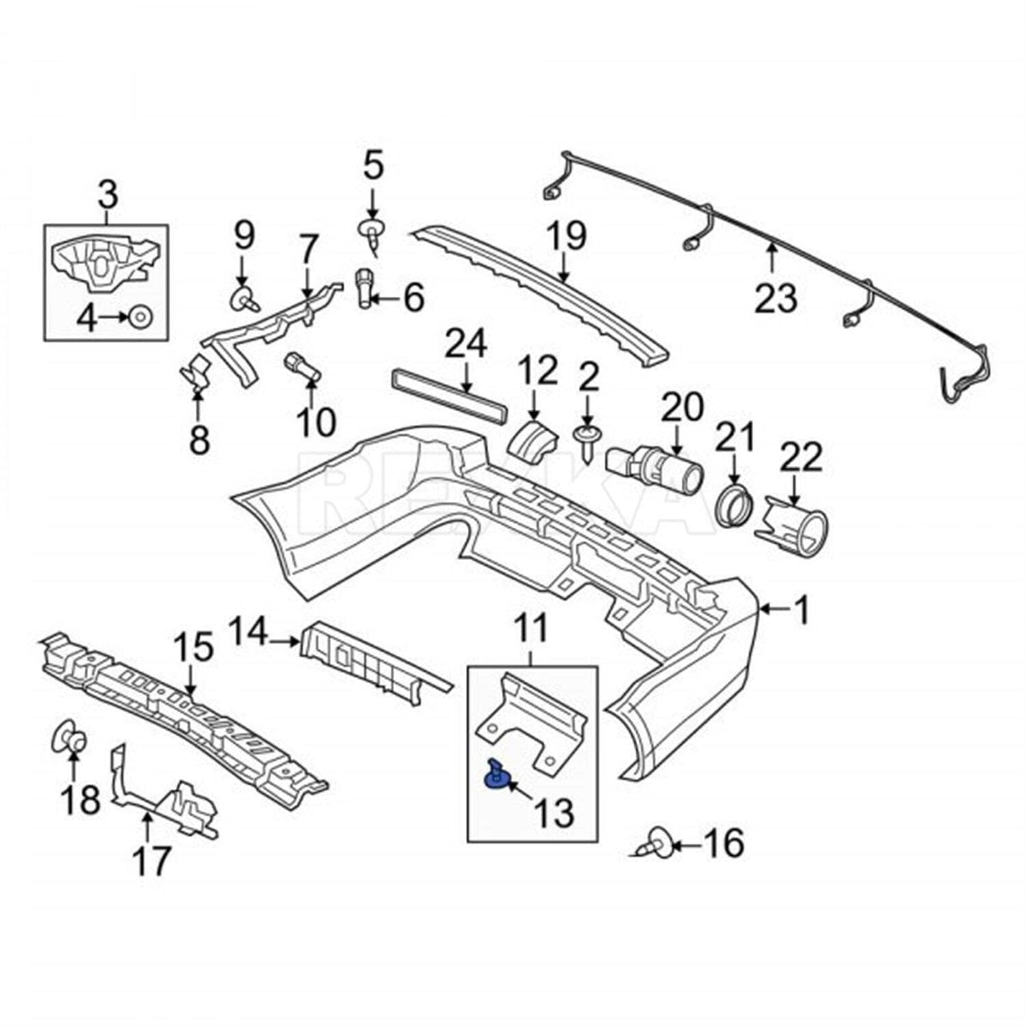 Rexka 10 piece Land Rover bumper clips — view 6