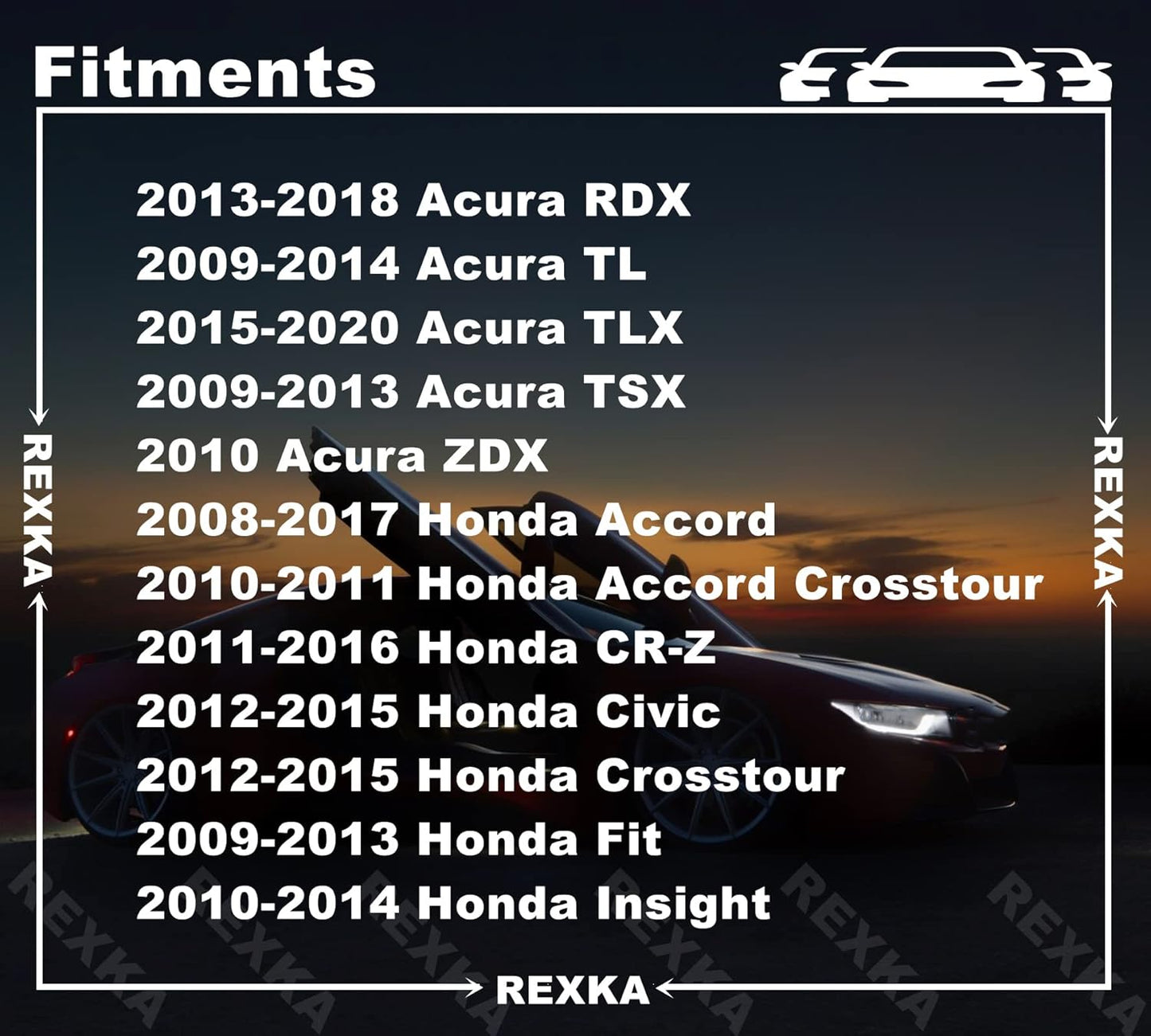 Rexka 40 piece Honda Acura cowl grille clips — view 4