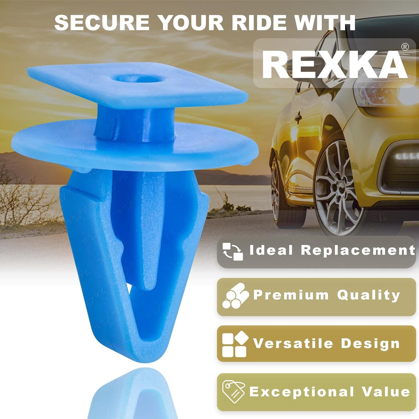 Rexka 40 piece Honda Acura cowl grille clips — view 5