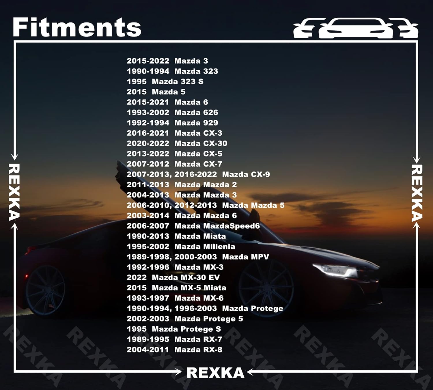 Rexka 20 piece Mazda quarter trim clips — view 4