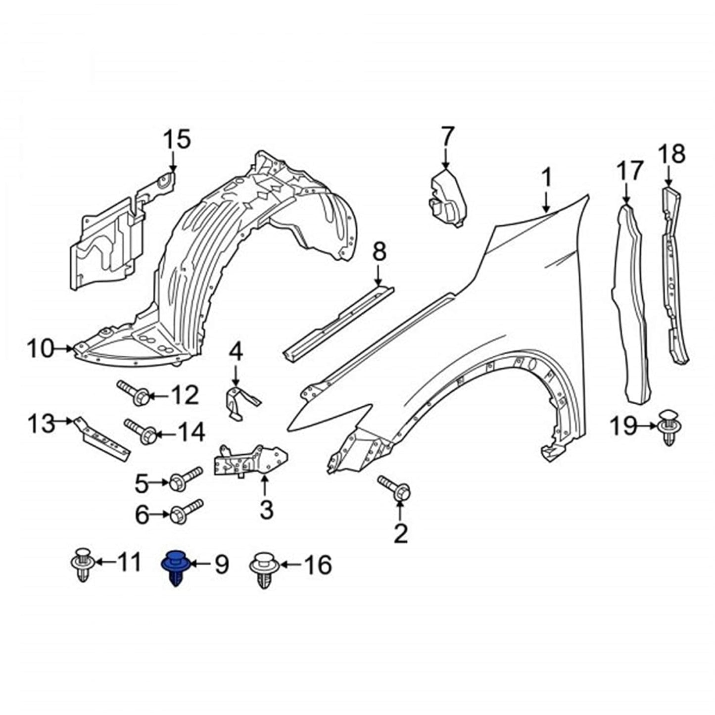 Rexka 20 piece Mazda quarter trim clips — view 6