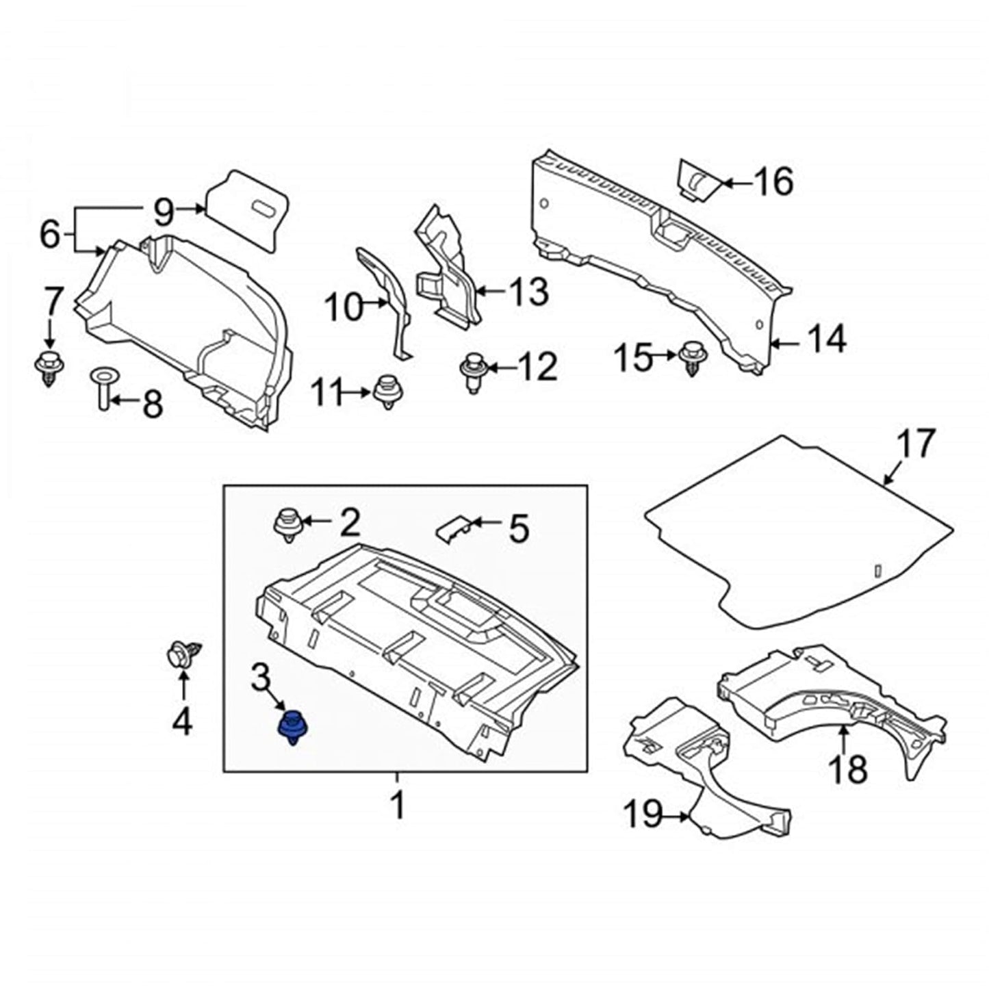 Rexka 20 piece Mazda quarter trim clips — view 8