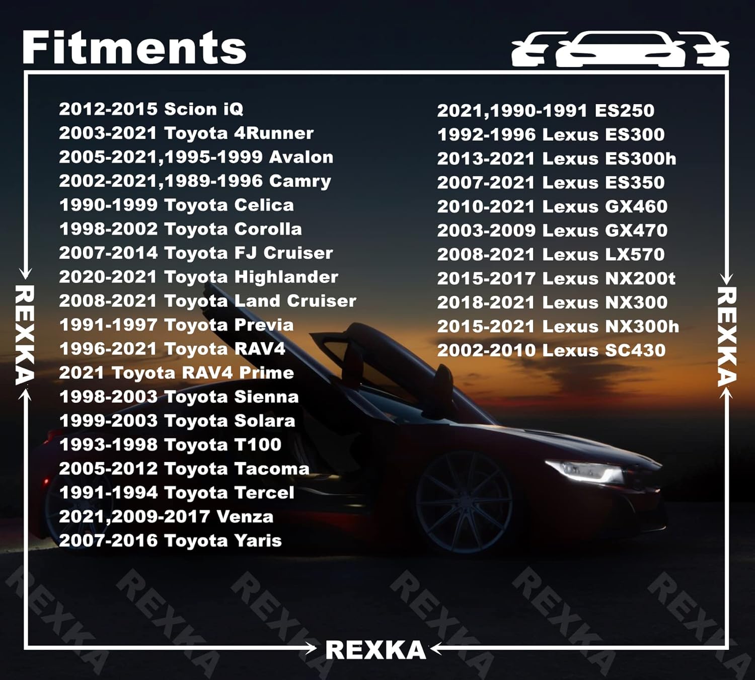 Rexka 15 set Toyota fender liner screw kit — view 4