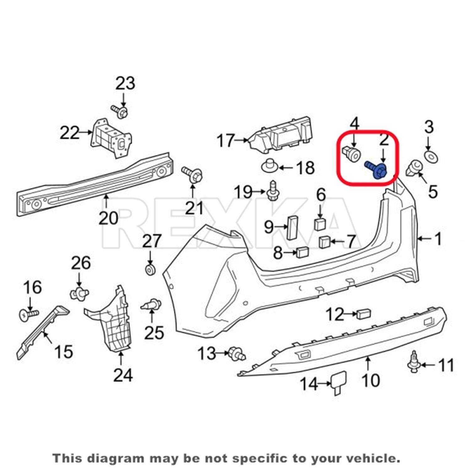 Rexka 15 set Toyota fender liner screw kit — view 5