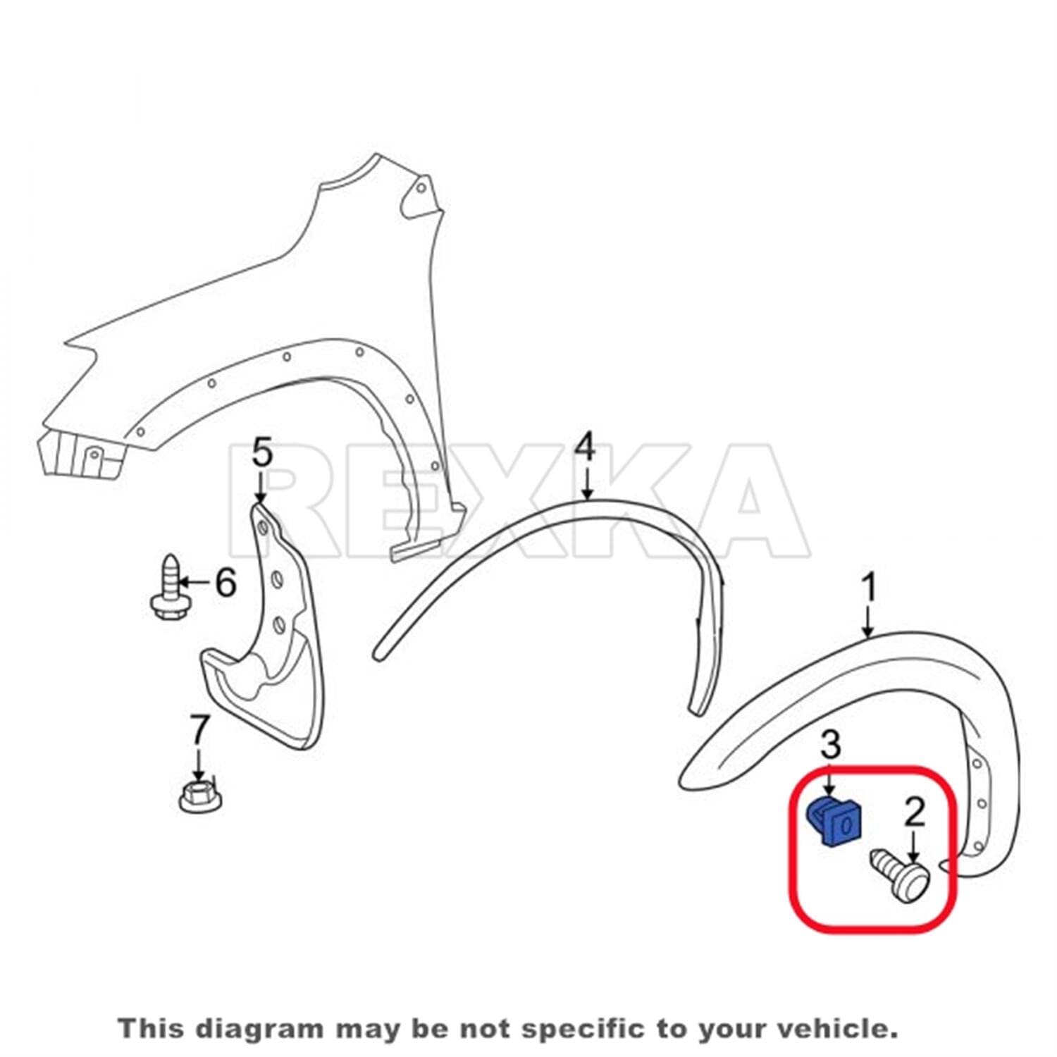 Rexka 15 set Toyota fender liner screw kit — view 6
