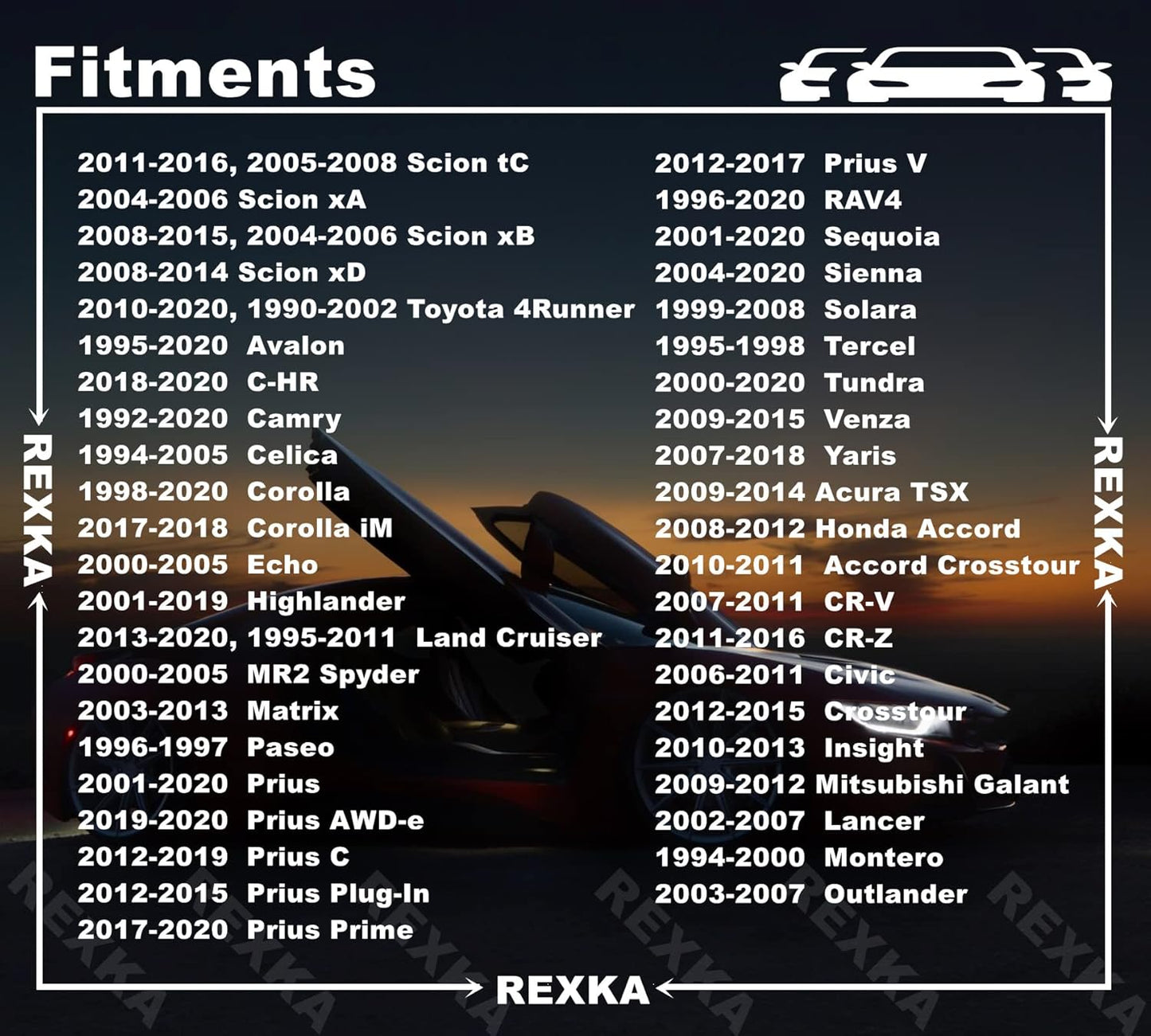 Rexka 20 piece Toyota weatherstrip clips — view 5