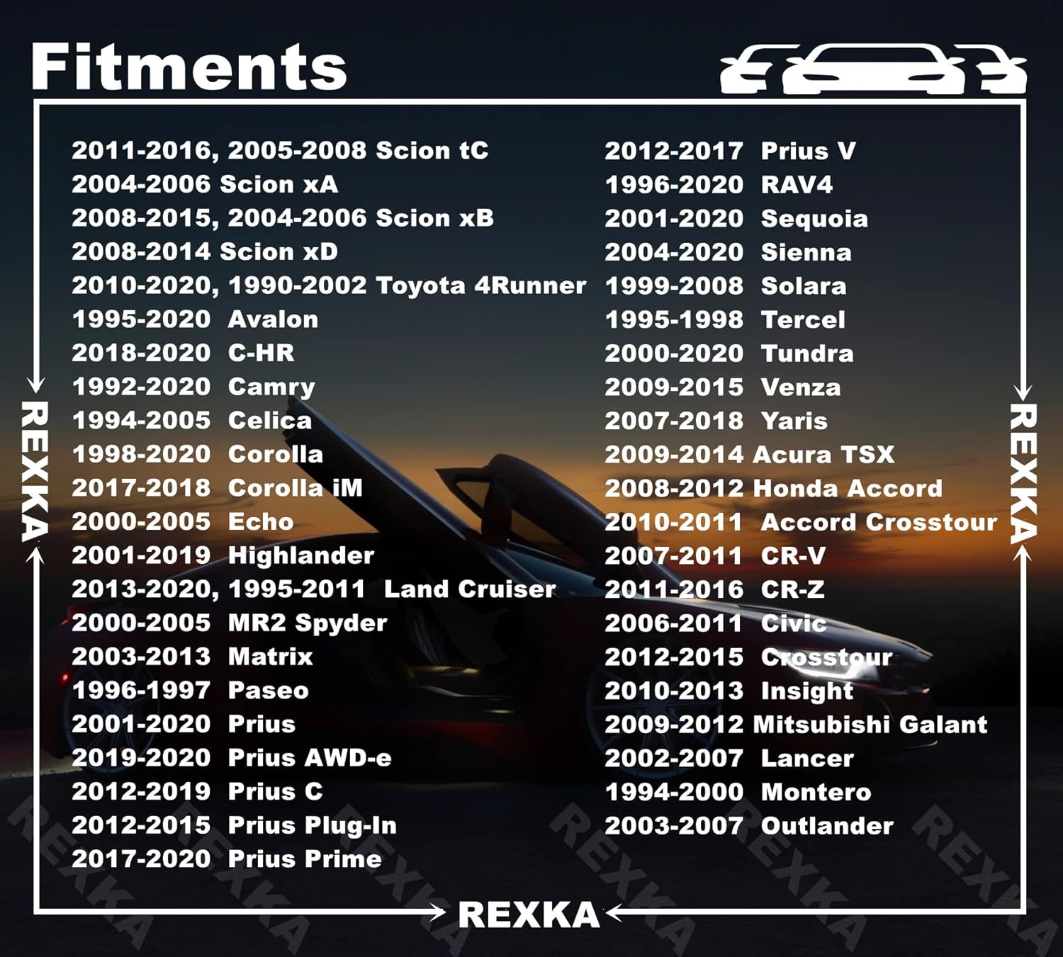 Rexka 20 piece Toyota weatherstrip clips — view 5