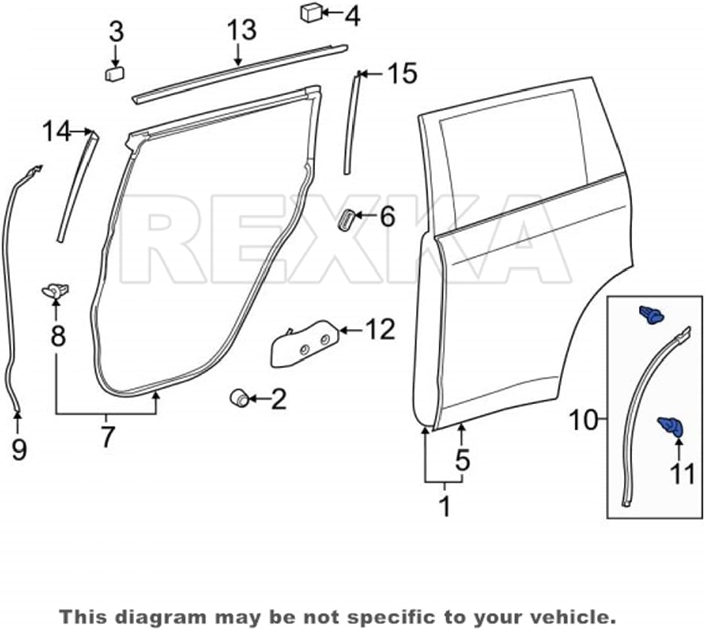 Rexka 20 piece Toyota weatherstrip clips — view 8