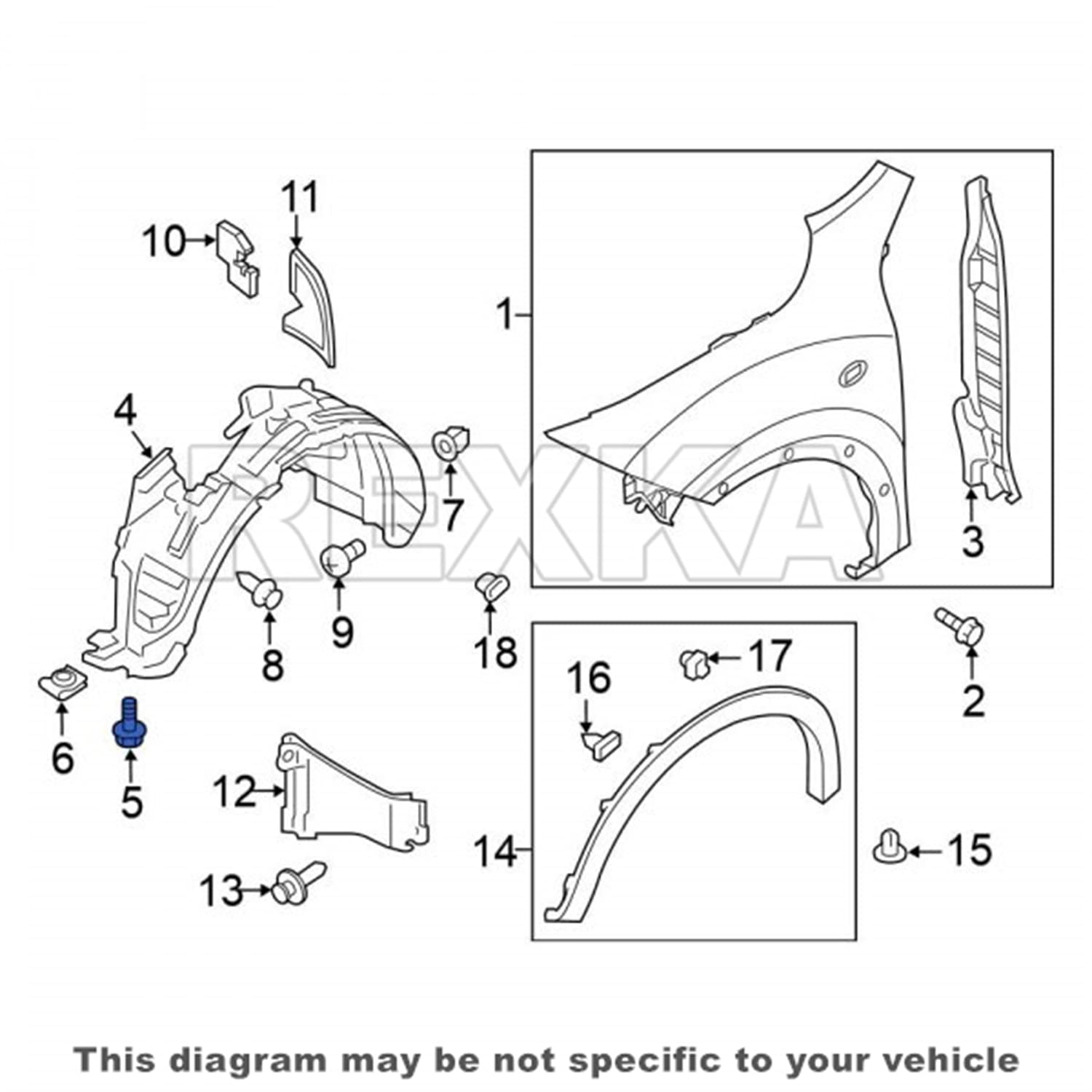 Rexka 10 piece Nissan hex head bolts — view 5