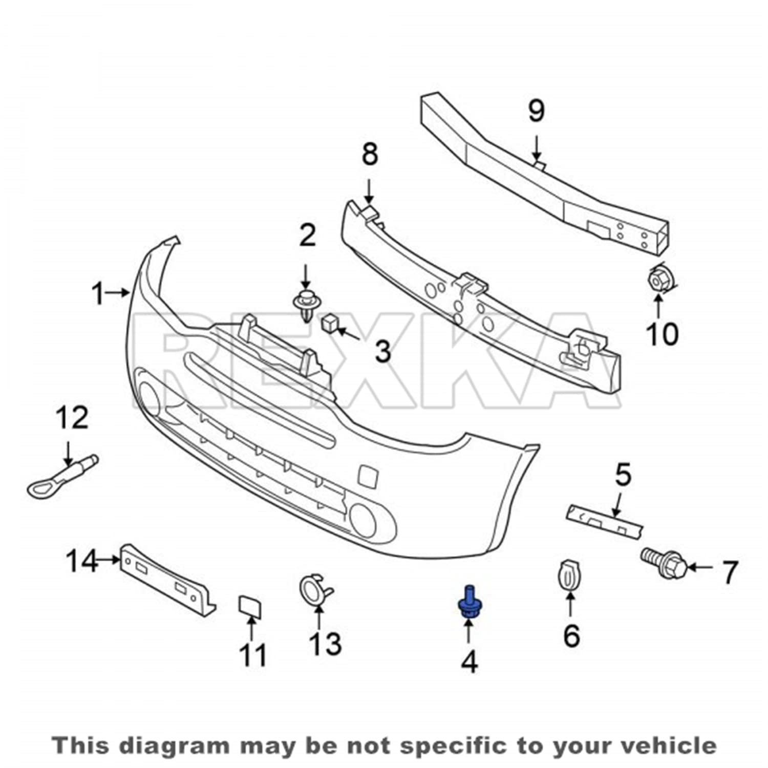 Rexka 10 piece Nissan hex head bolts — view 7