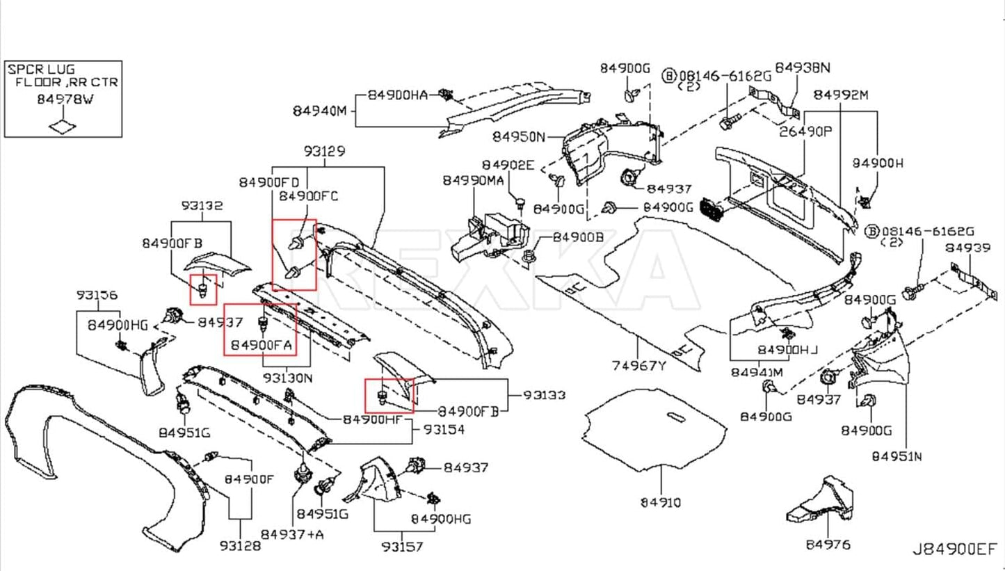 Rexka 20 piece Nissan door trim clips — view 8