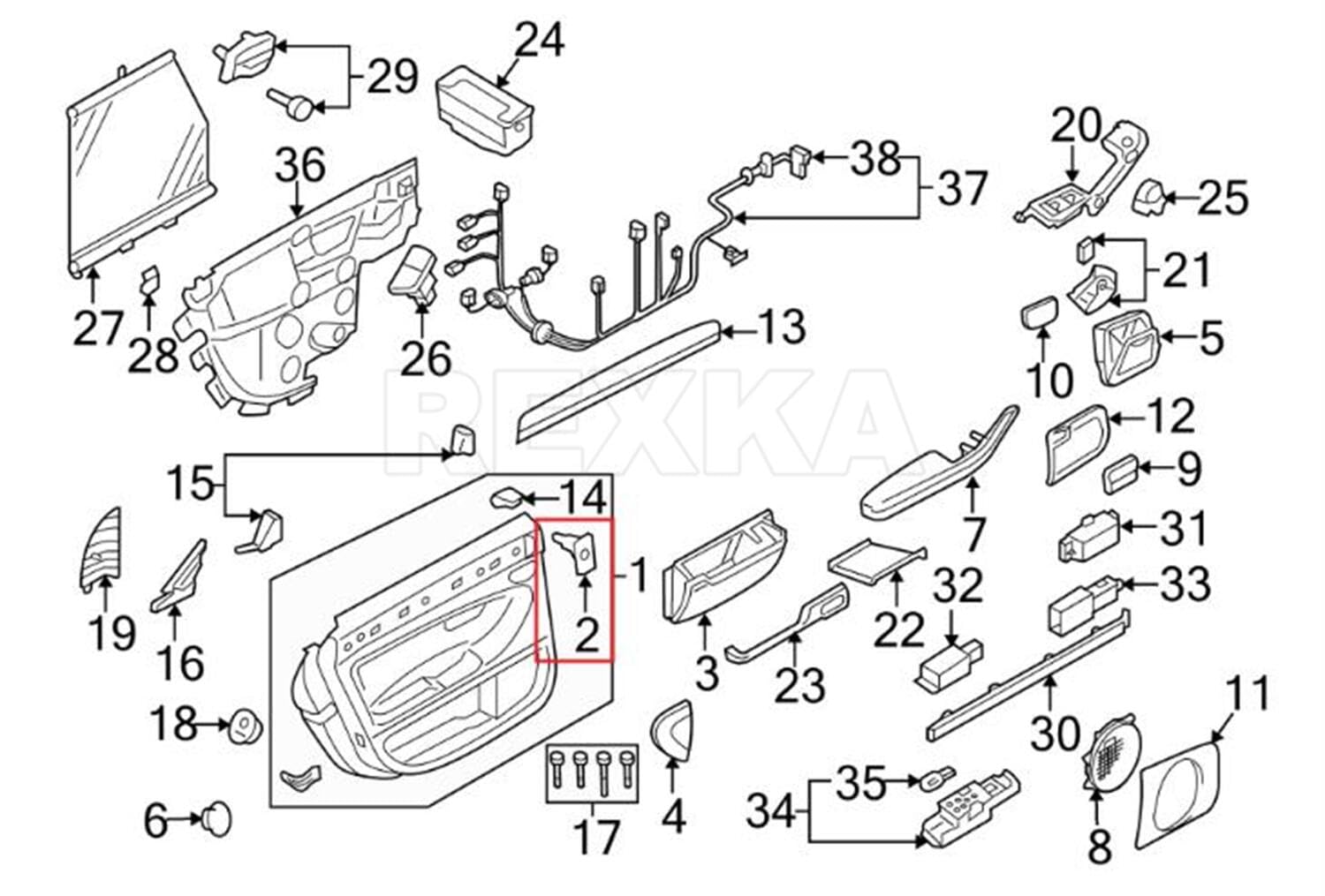 Rexka 15 piece VW Audi door panel clips — view 7
