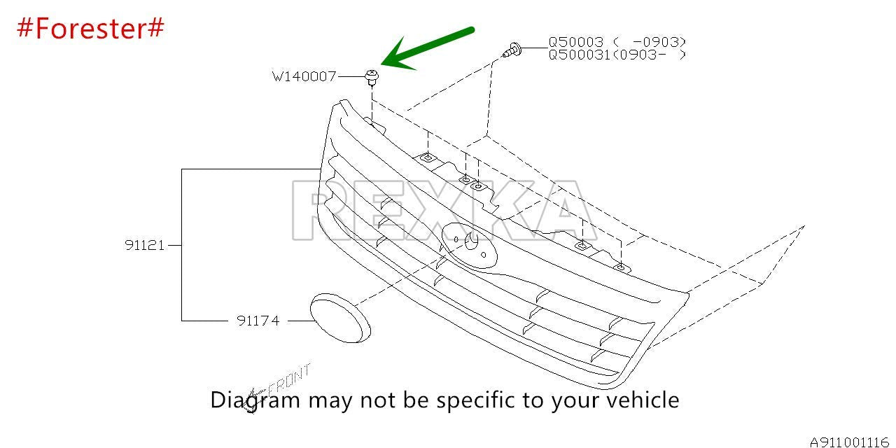 Rexka 40 piece Subaru grille clips — view 6