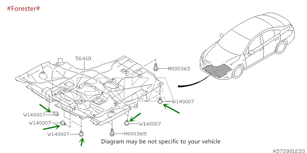 Rexka 40 piece Subaru grille clips — view 9