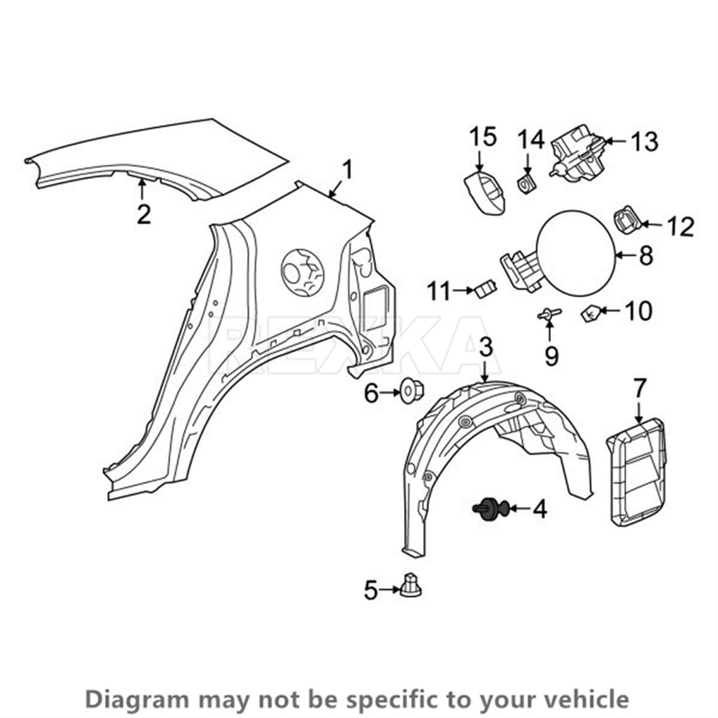 Rexka 30 piece Toyota splash shield clips — view 8