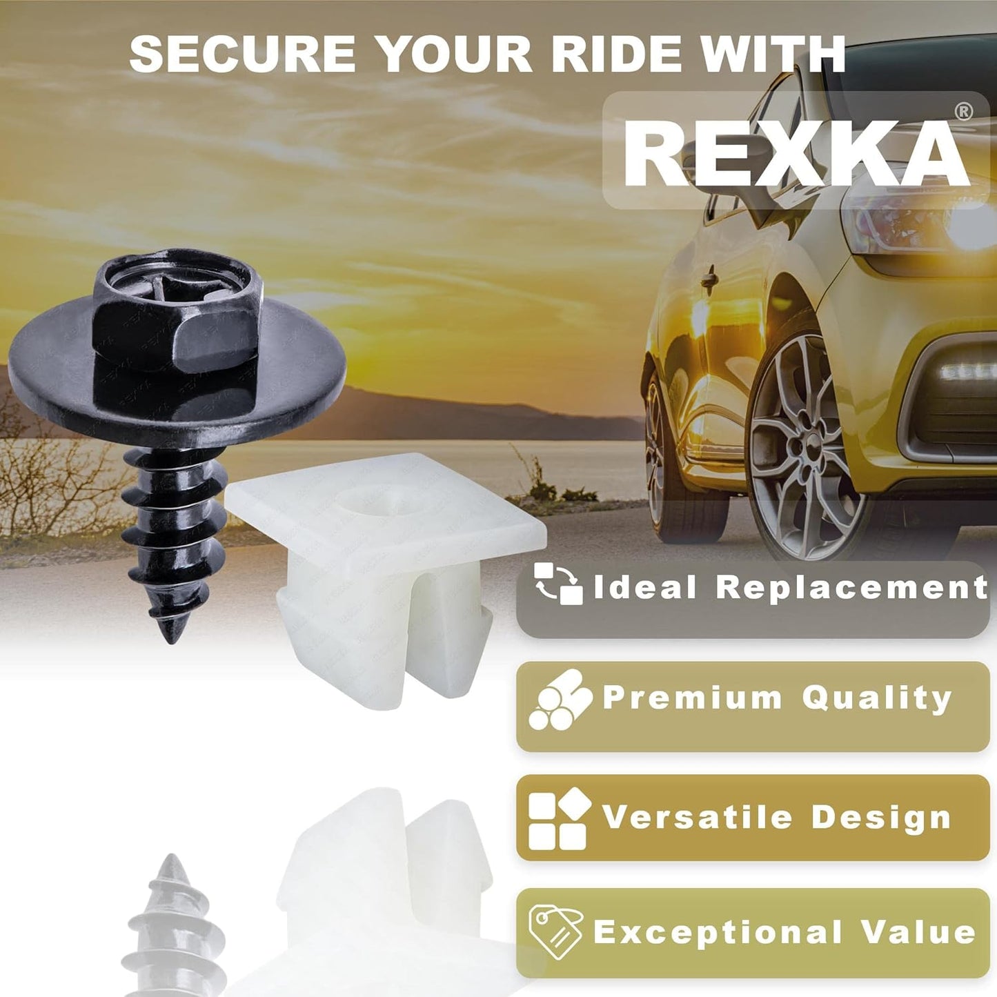 Rexka 10 set Toyota splash shield grommet kit — view 5