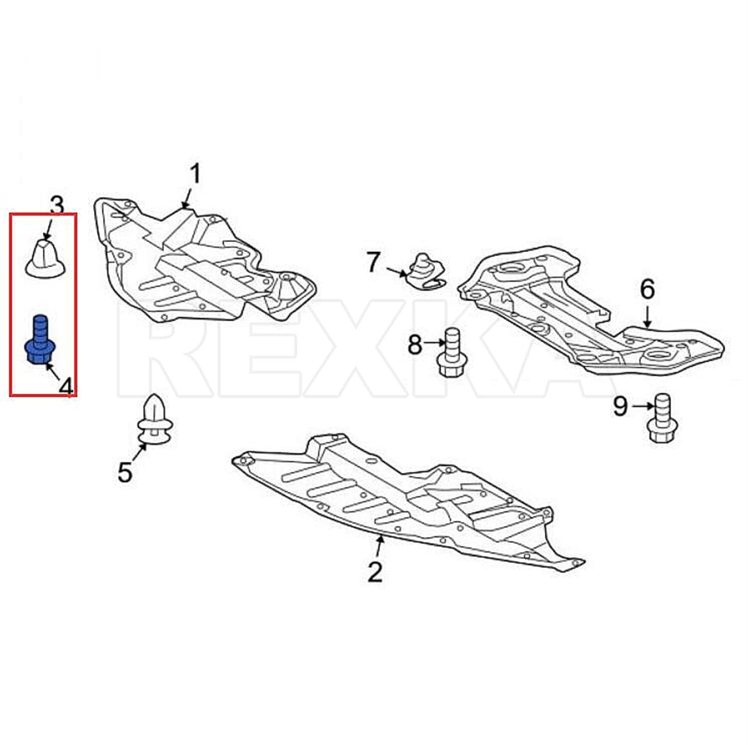 Rexka 10 set Toyota splash shield grommet kit — view 6