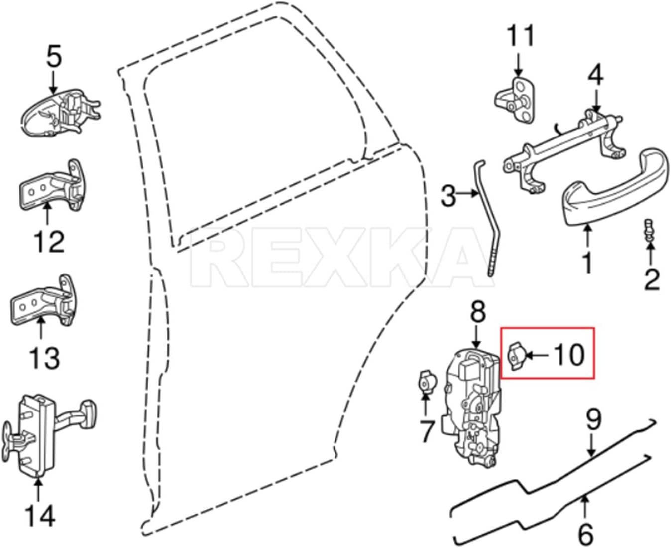 Rexka 20 piece GM Ford door lock rod clips — view 7